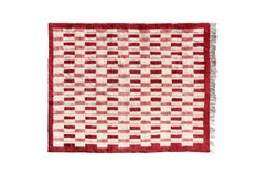 Hand-Knotted Moroccan Beni Mrirt Rug, Crimson Checkered Pattern, Custom Sizing