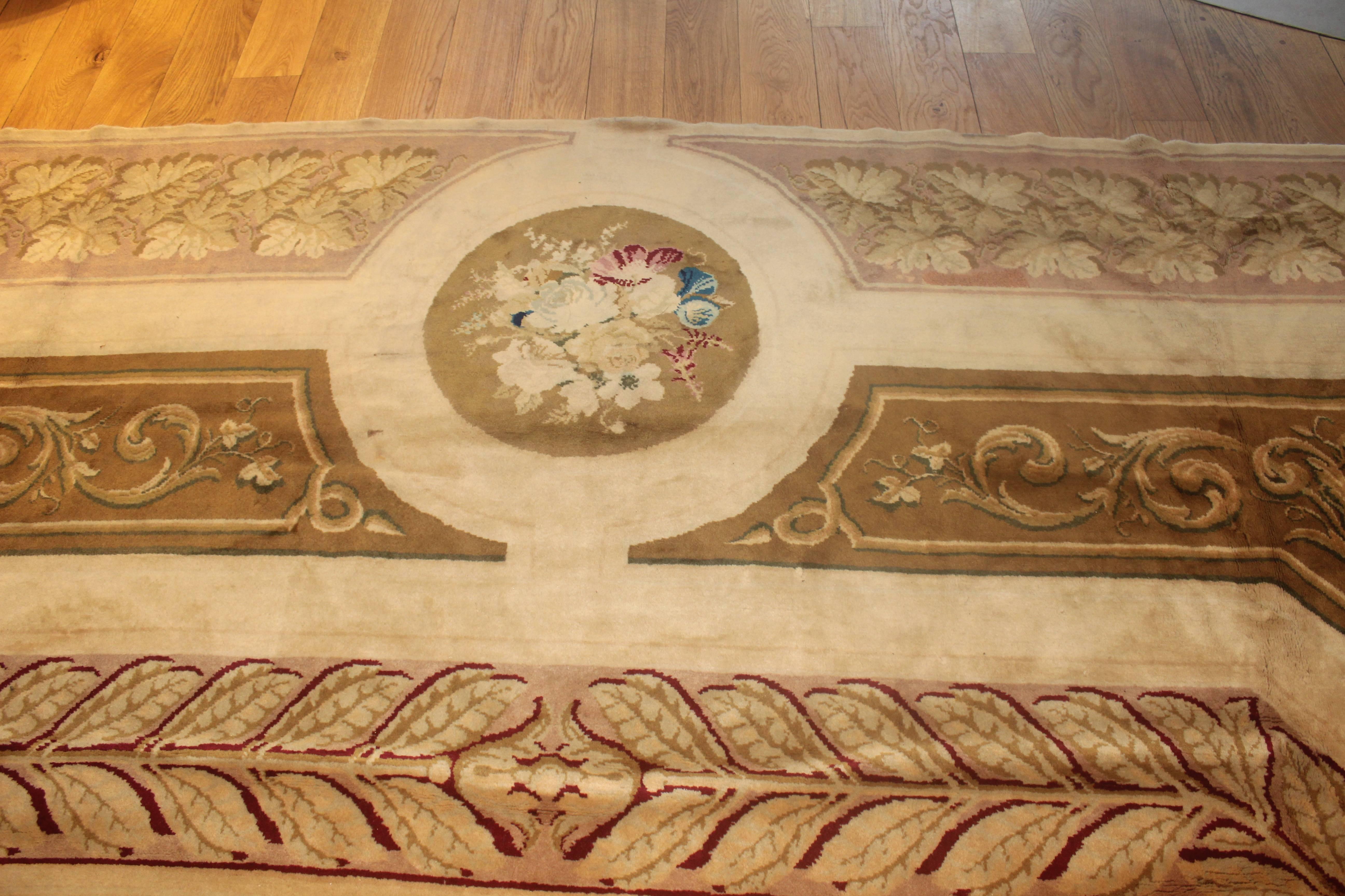 Charles X Huge French Aubusson Savonnerie Carpet, circa 1840 For Sale