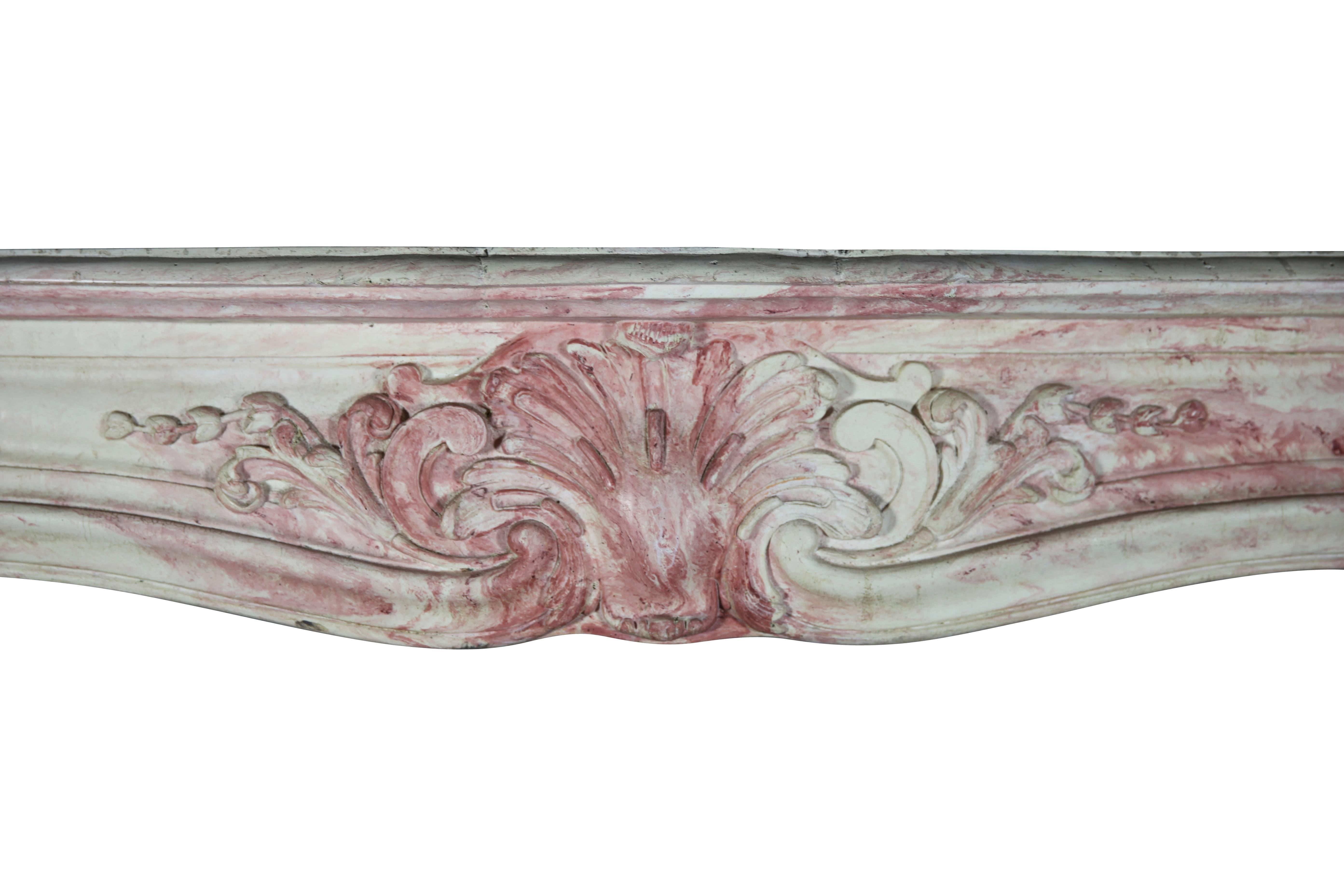 This terra cotta fireplace surround is the first model. This model would have served for mantel pieces in marble, limestone or even wood. 

Measures: 158 cm EW 62.20".
113 cm EH 44.49".
110 cm IW 43.31".
90 cm IH 35.43".
30