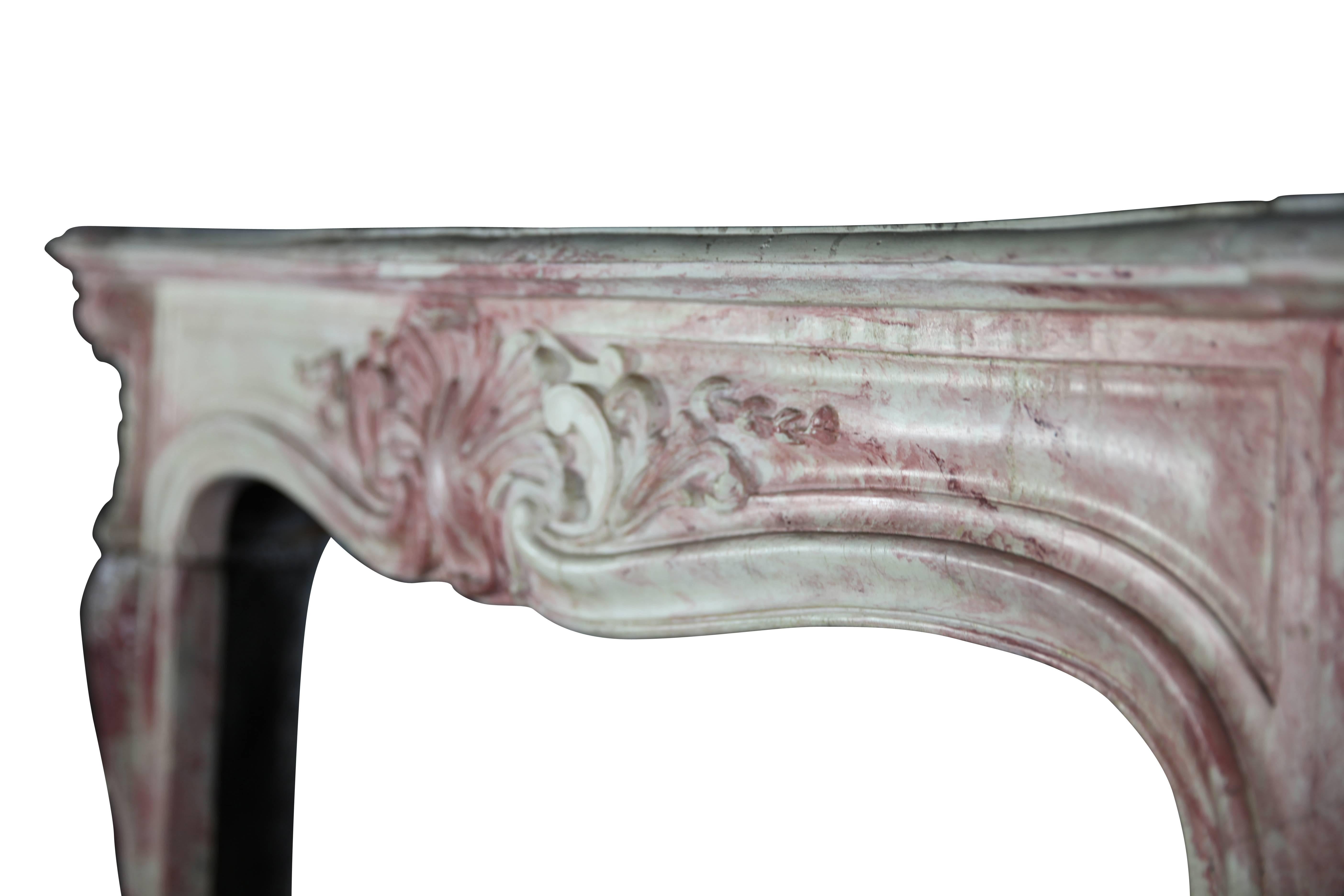 Carved 19th Century Terra Cotta Fireplace Mantel in the Style of Louis XV For Sale