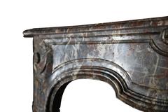 18th Century Antique Fireplace Mantel in Belgian Brown-Grey Marble