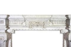 19th Century Antique Fireplace Mantle in Carrara Marble
