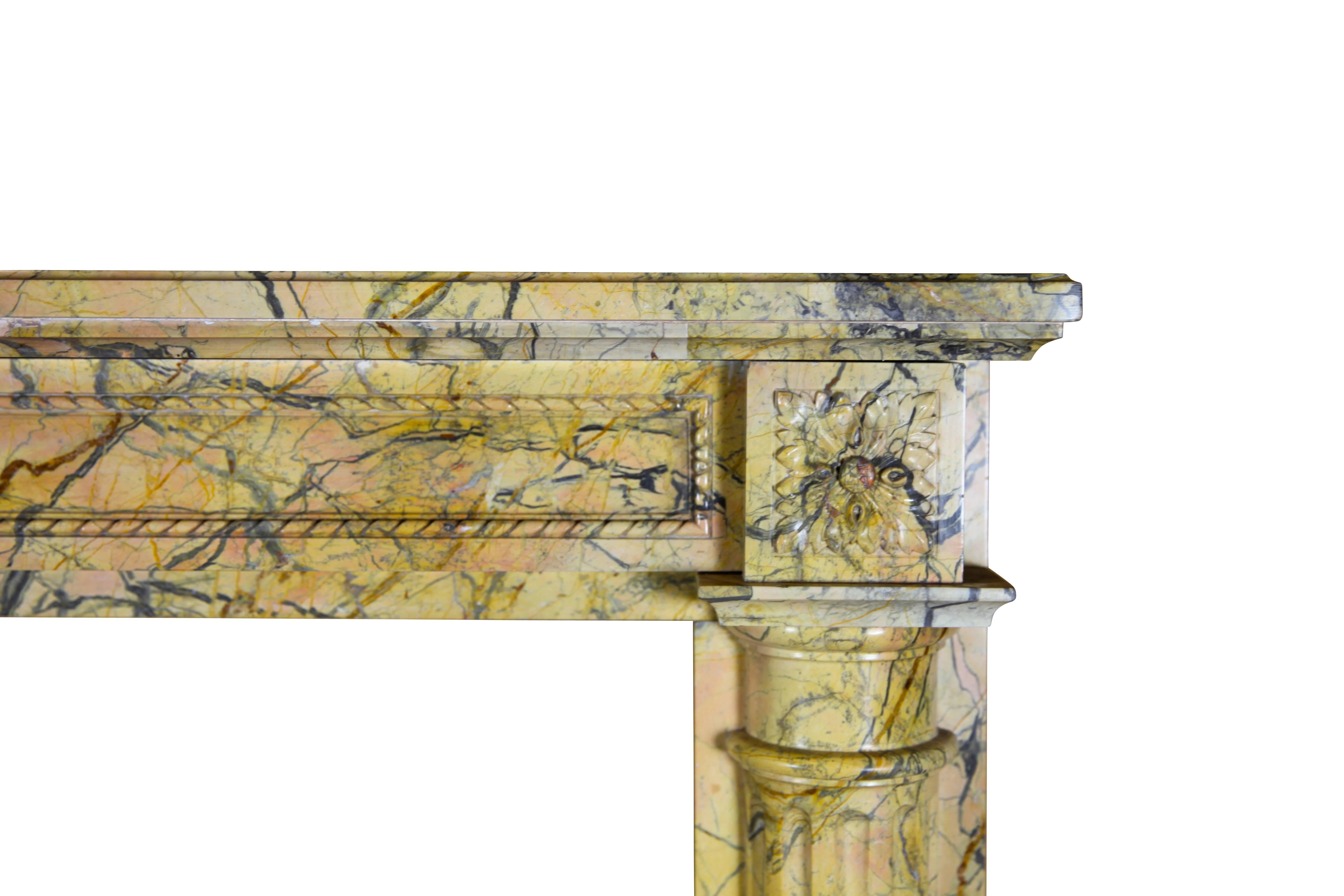 Marble 18th Century Exceptional European Original Antique Fireplace Mantle For Sale