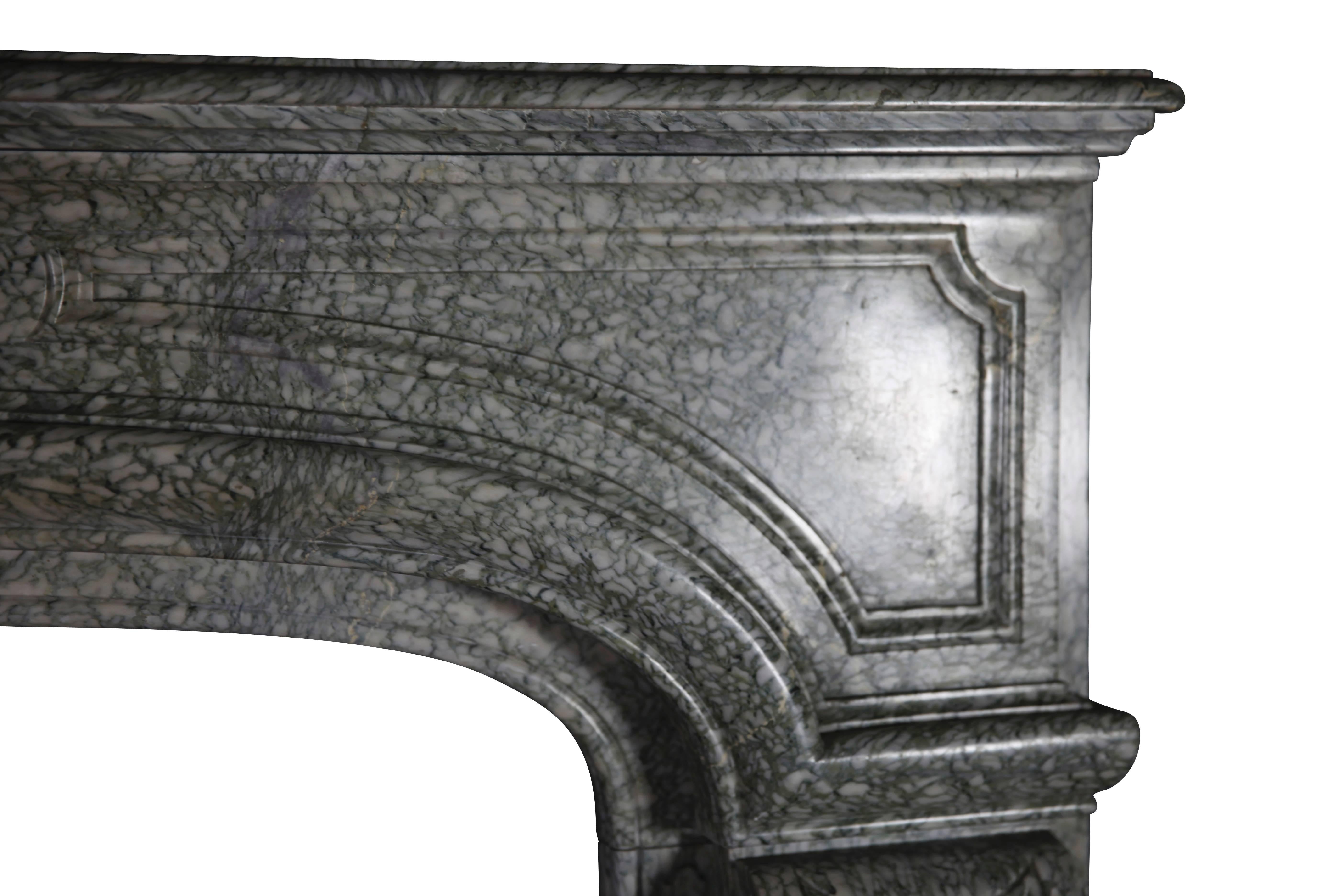 19th Century French Campan Vert Marble Vintage Fireplace Surround For Sale