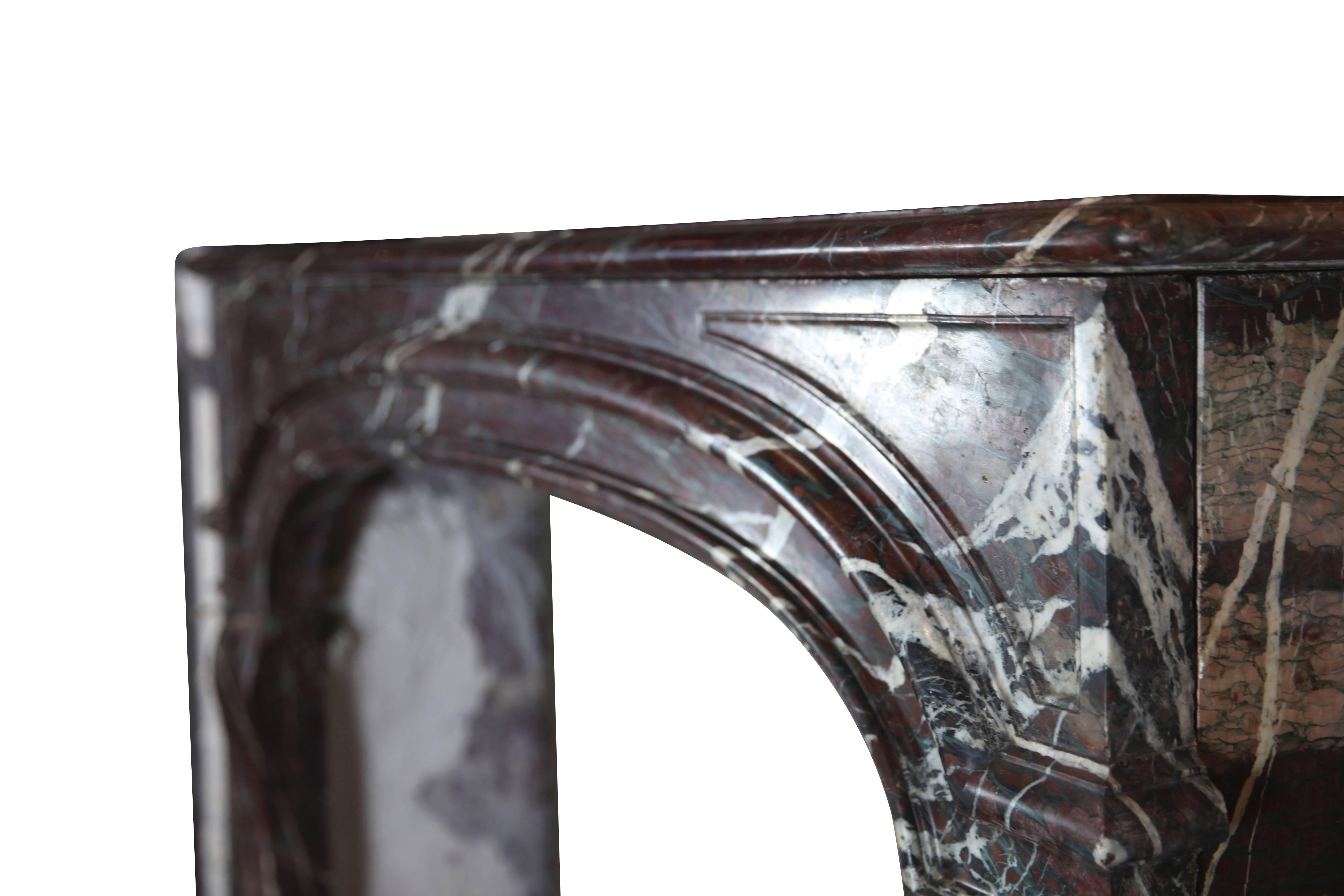 Louis XIV Authentic French Rouge Griotte Marble Fireplace Surround For Sale