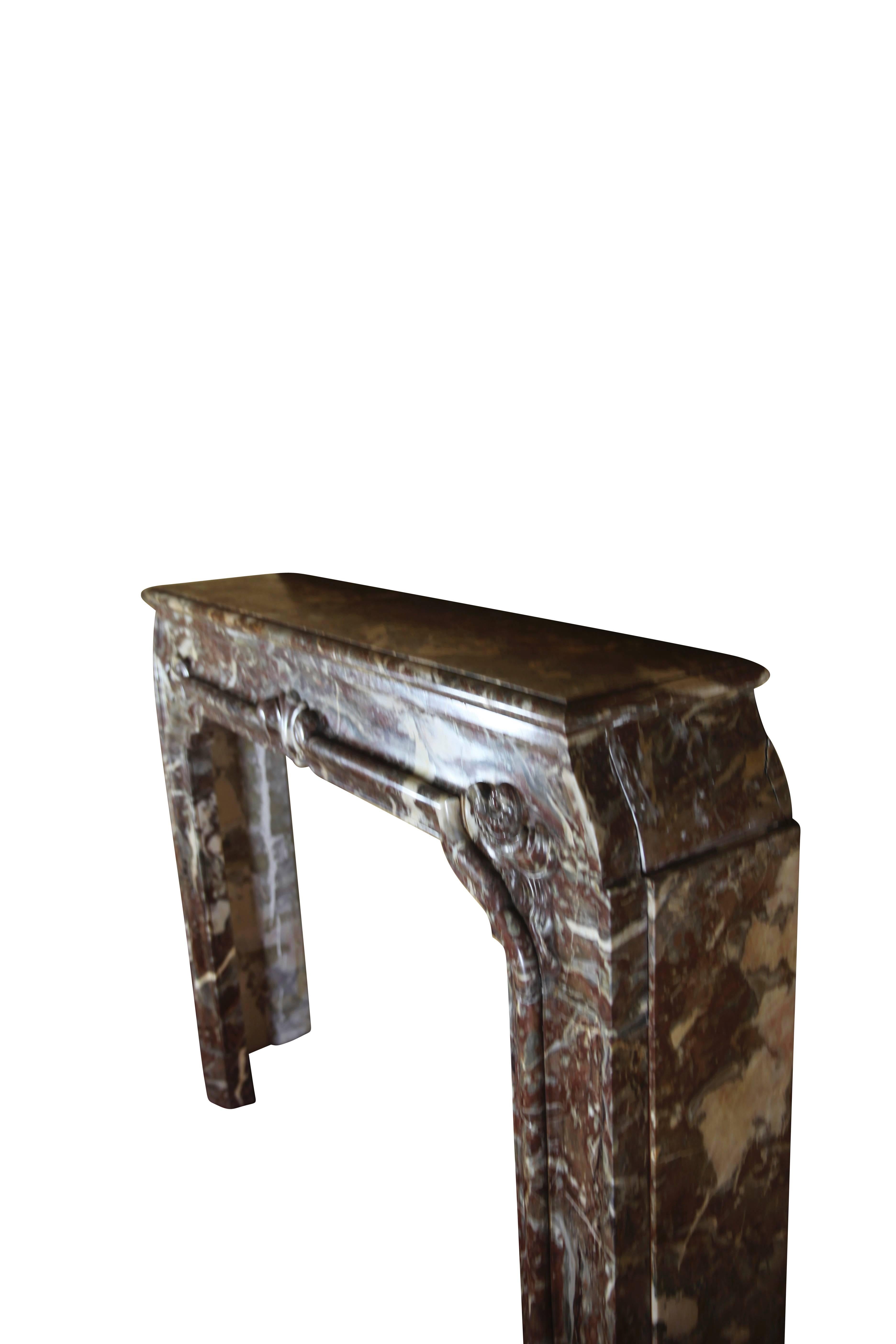 Antique Fireplace In Brown Belgian Marble Unique And Exceptional Rare 18Th Centu For Sale 10