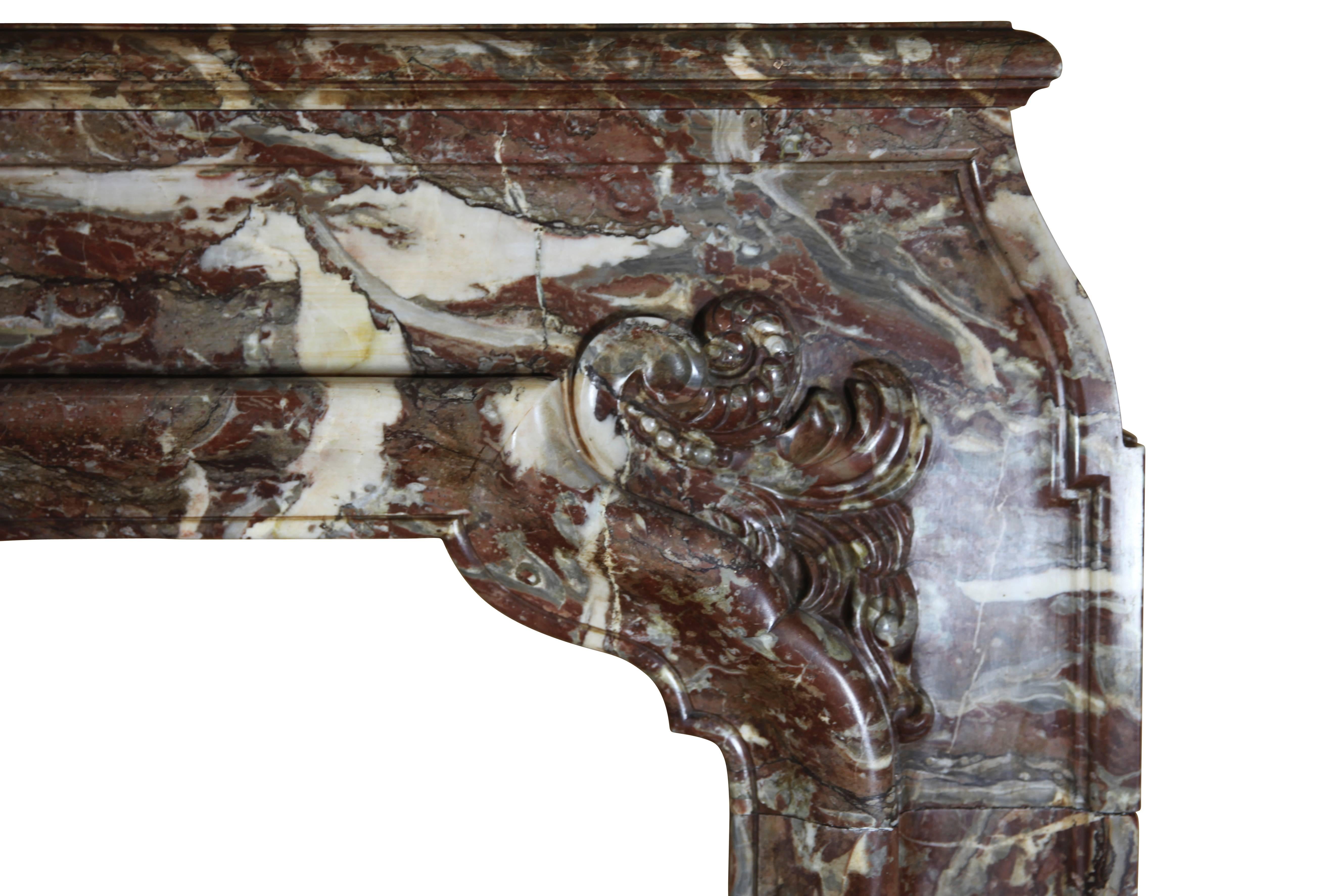 Antique Fireplace In Brown Belgian Marble Unique And Exceptional Rare 18Th Centu For Sale 6