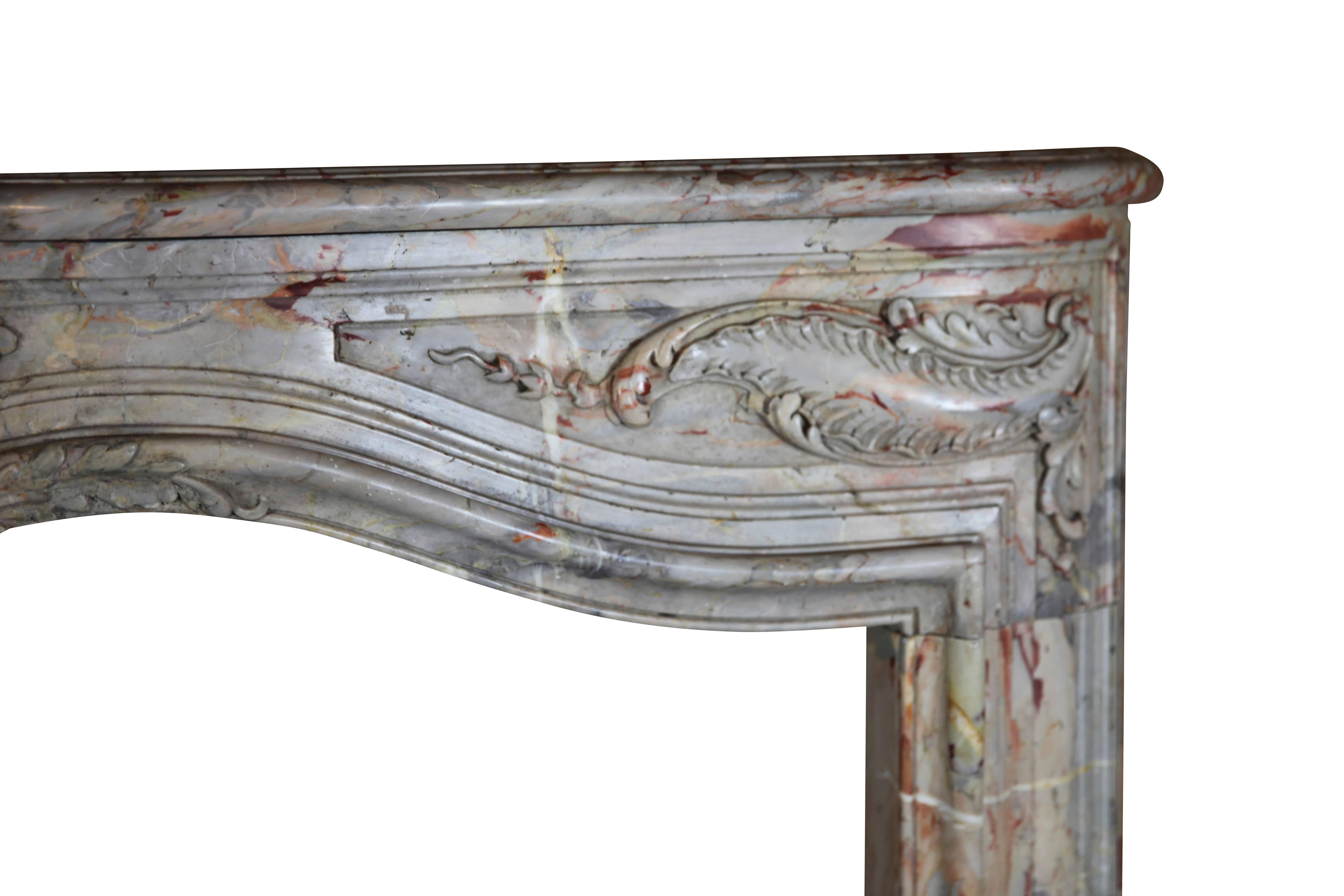 18th Century Fine French Regency Fireplace Surround In Royal Saracolin Marble For Sale 6