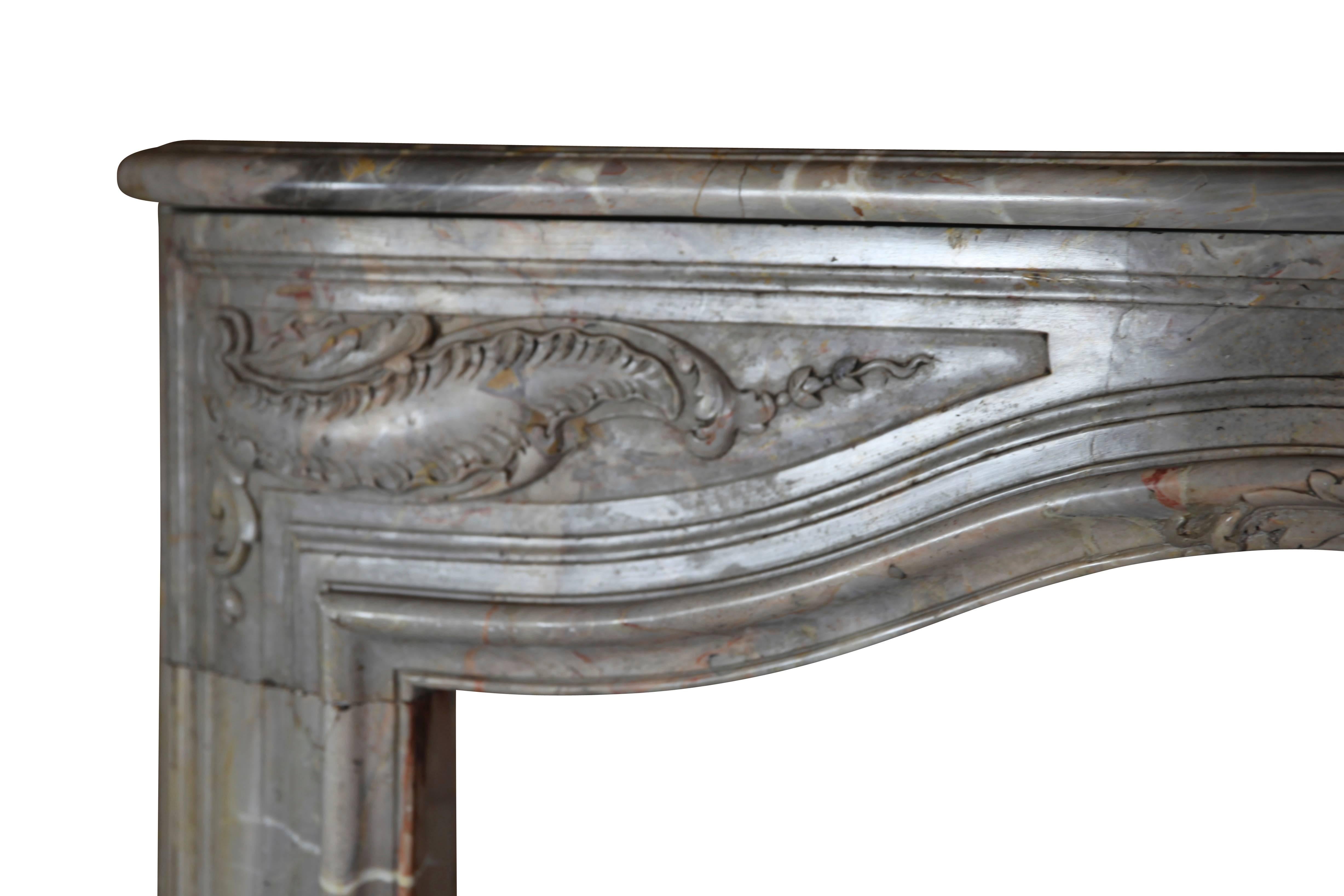 18th Century Fine French Regency Fireplace Surround In Royal Saracolin Marble For Sale 5