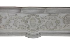 Rare 19th Century Italian White Marble Original Antique Fireplace Mantle