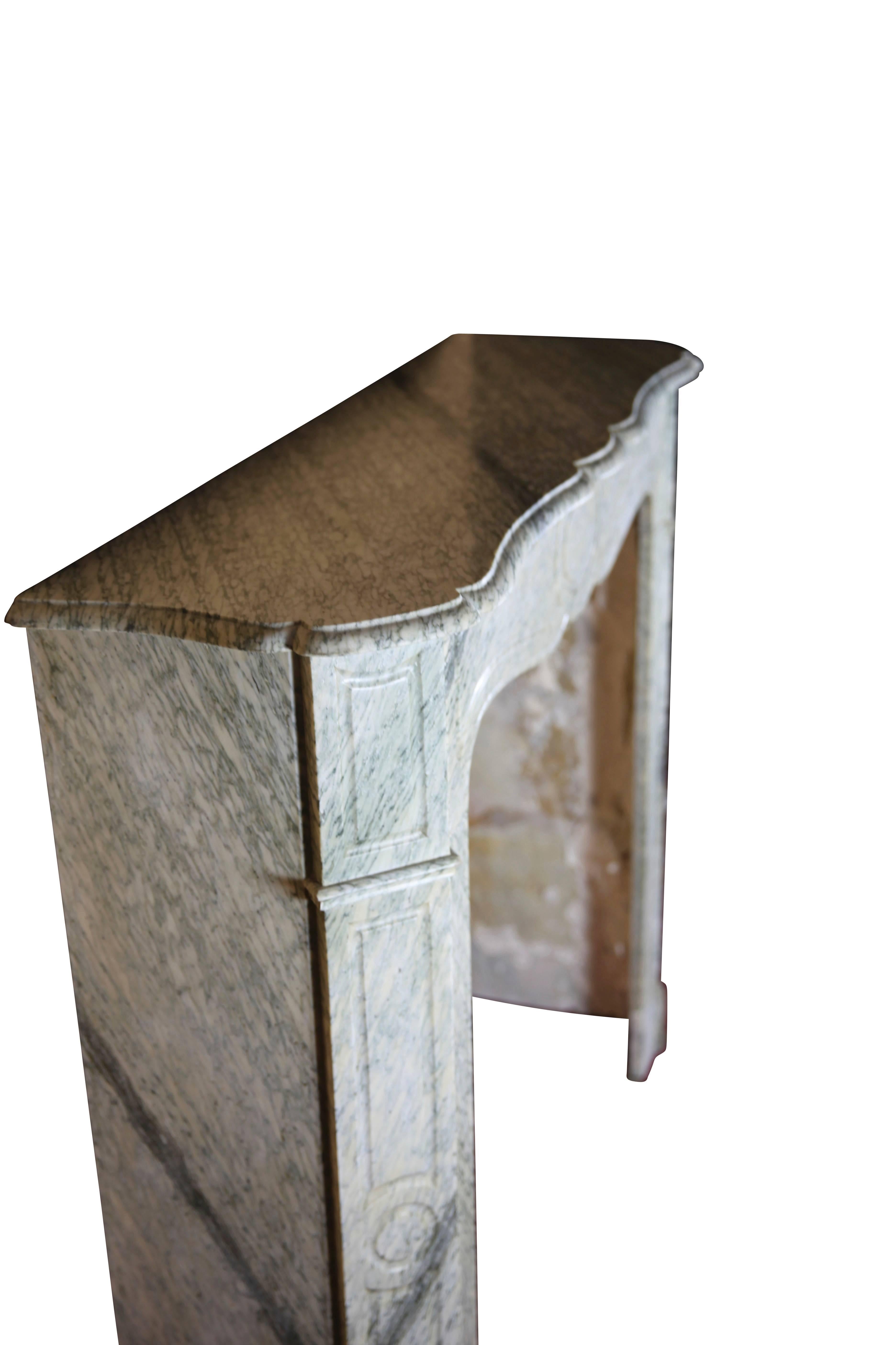 French 19th Century Original Green Marble Antique Fireplace Mantel For Sale