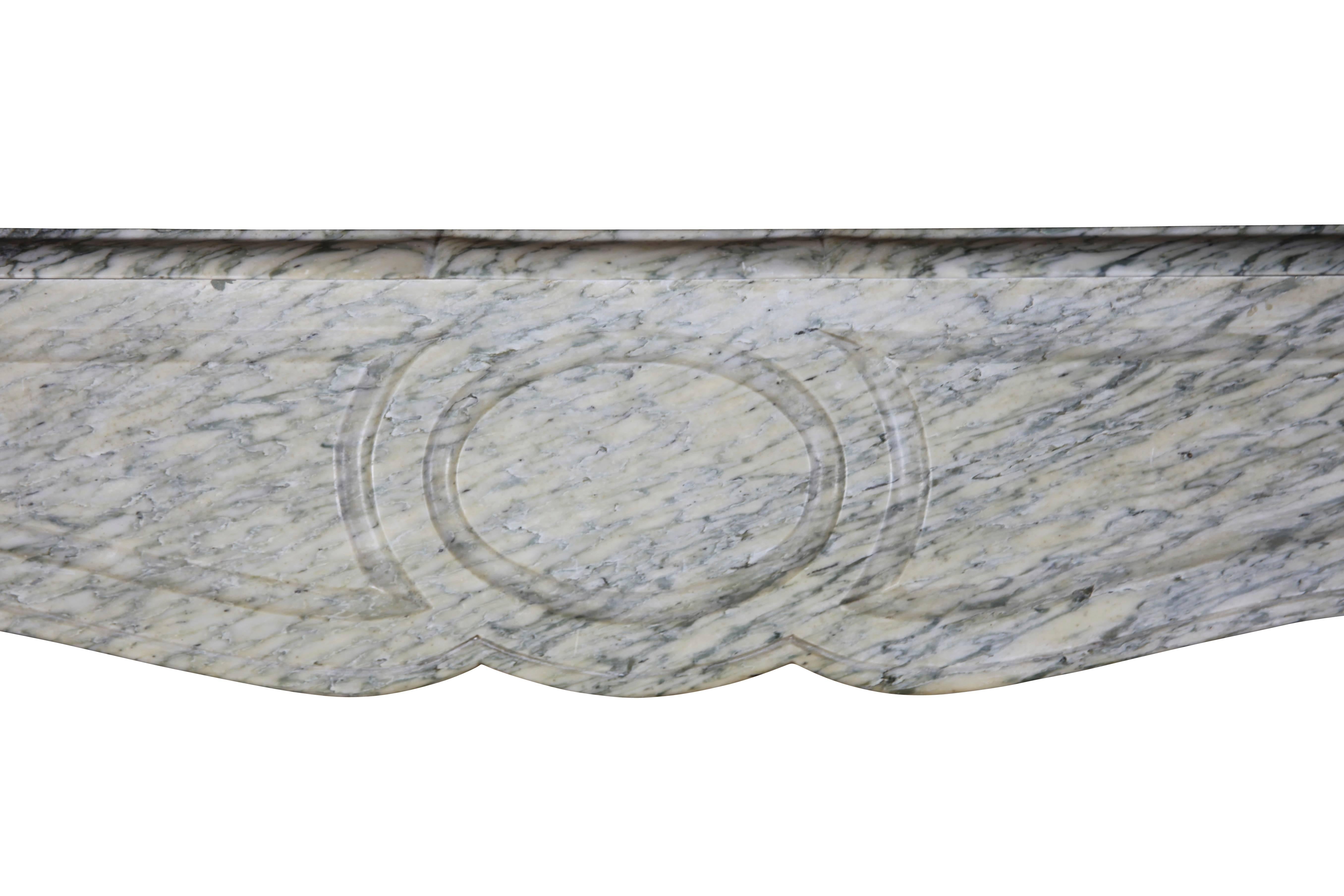 Louis XV 19th Century Original Green Marble Antique Fireplace Mantel For Sale