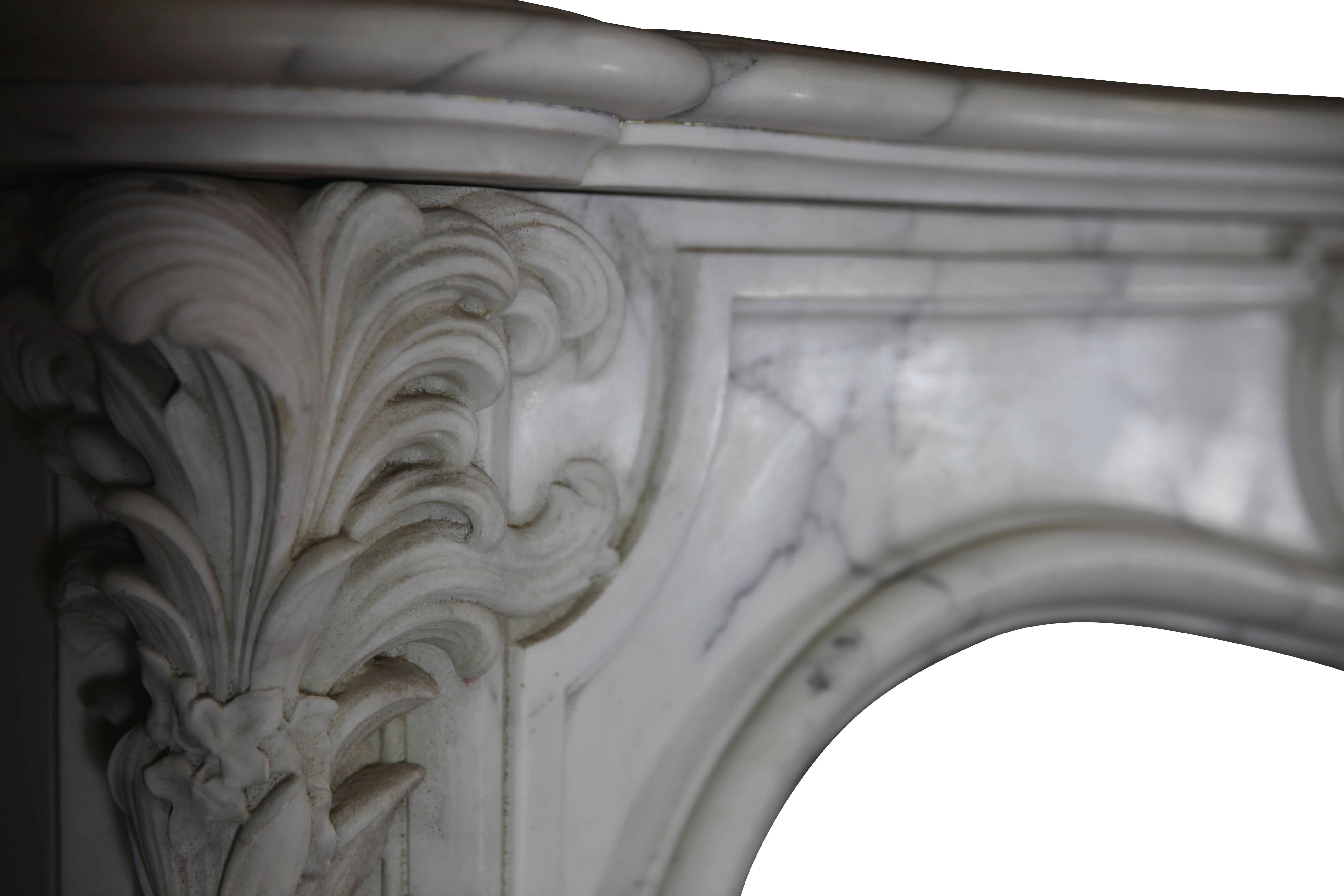 Carrara Marble 19th Century Original Empire Period Fireplace Mantel For Sale