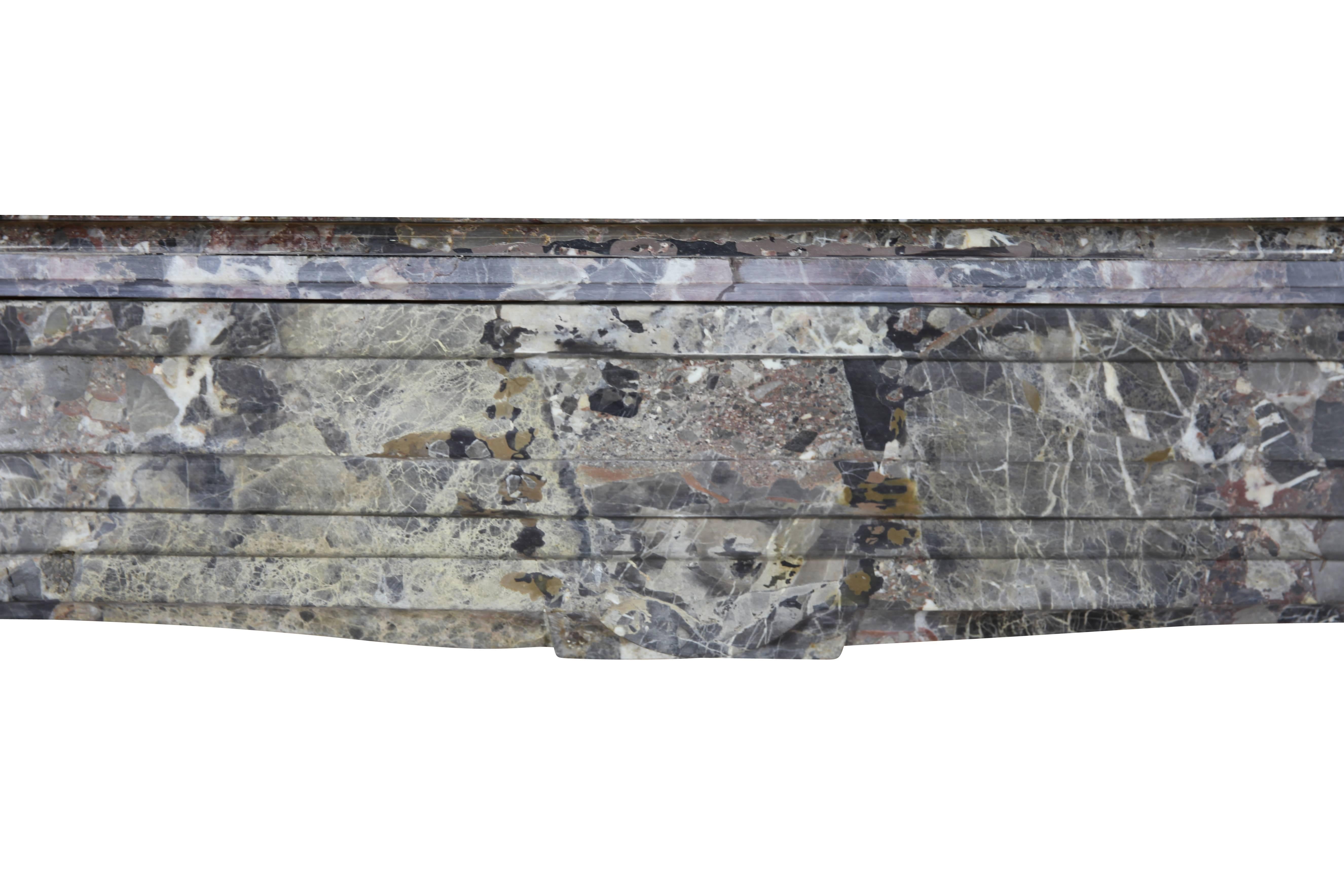 Belgian Petite and Fine European Antique Fireplace Surround for Timeless Interior For Sale