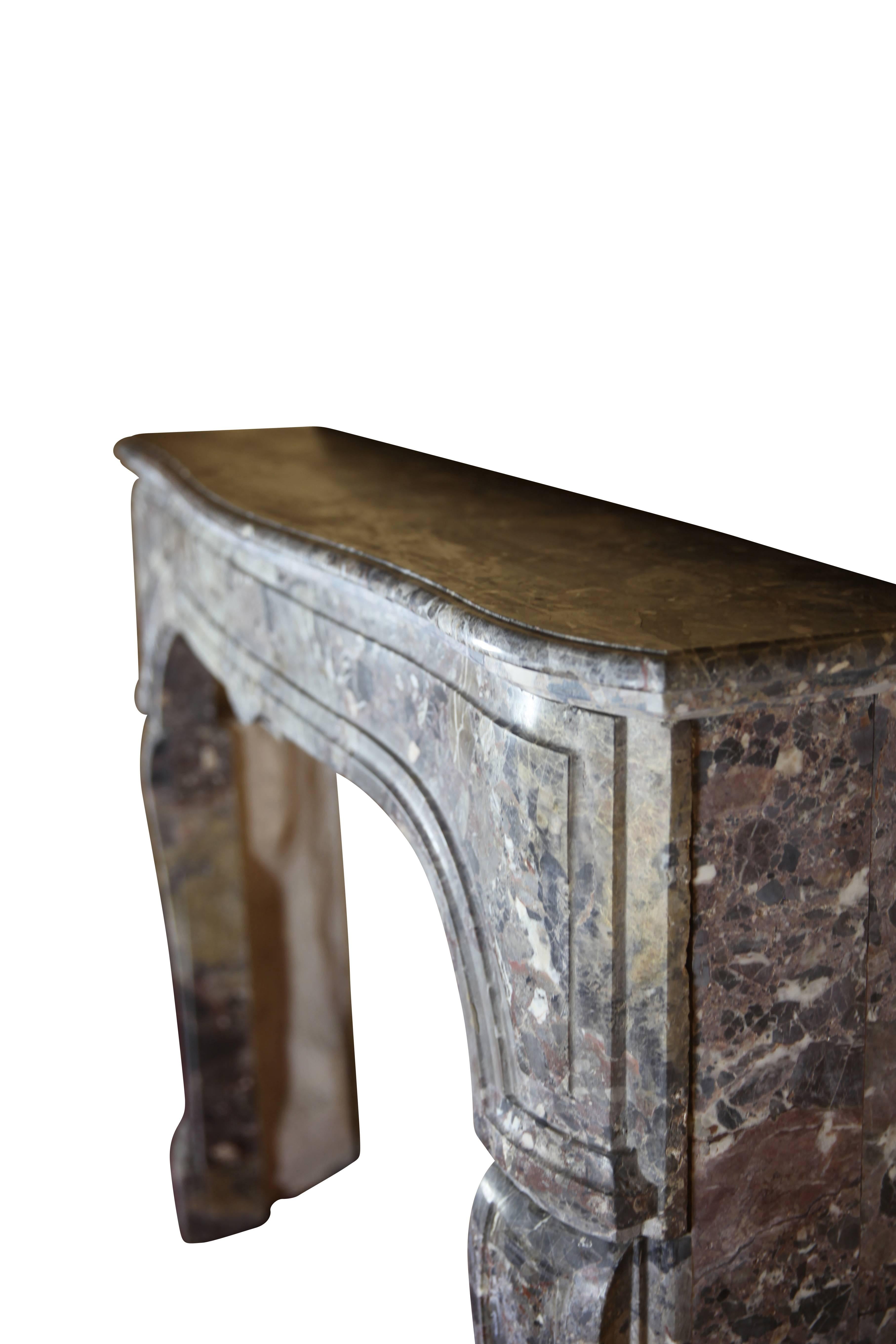19th Century Petite and Fine European Antique Fireplace Surround for Timeless Interior For Sale