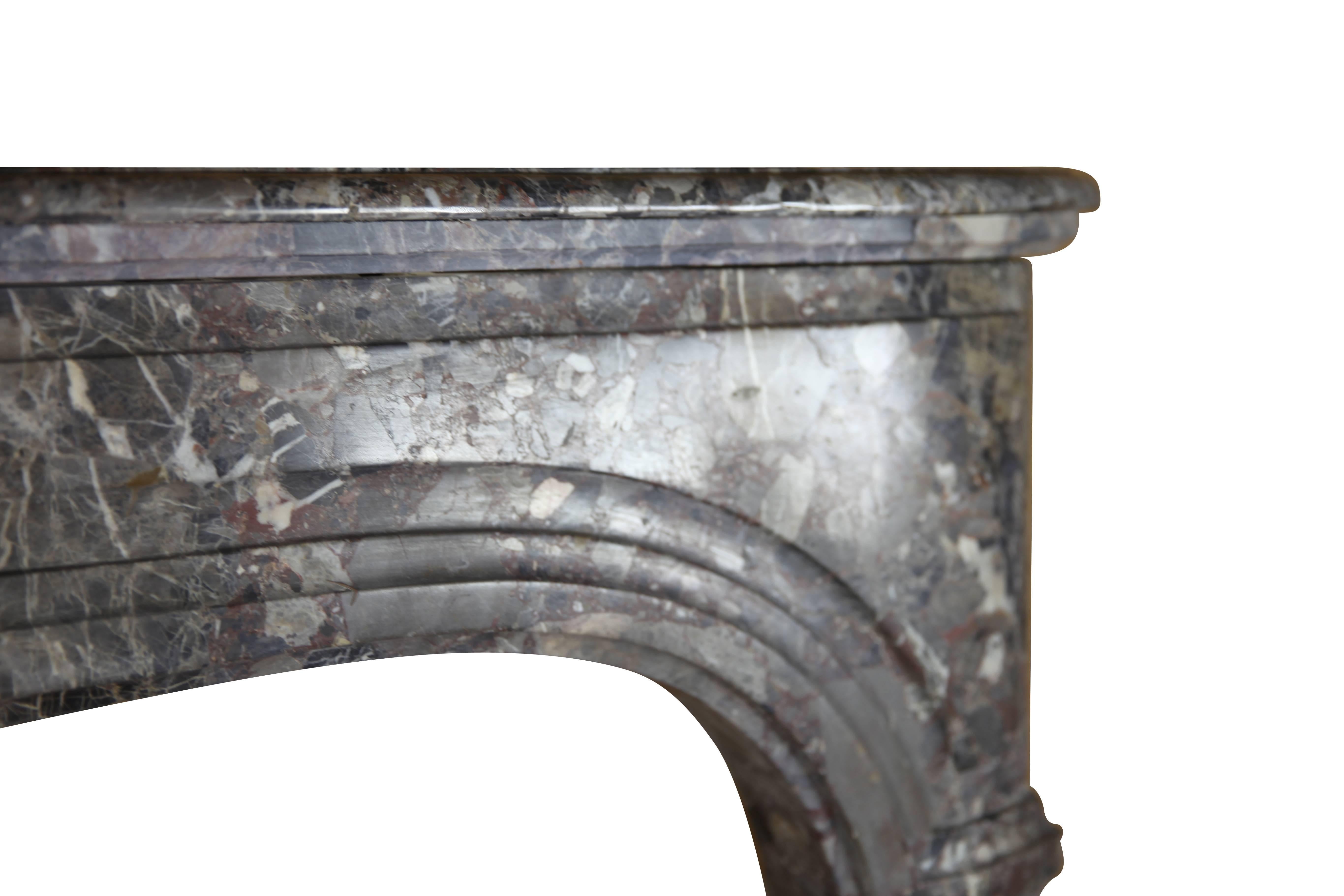 Petite and Fine European Antique Fireplace Surround for Timeless Interior In Good Condition For Sale In Beervelde, BE
