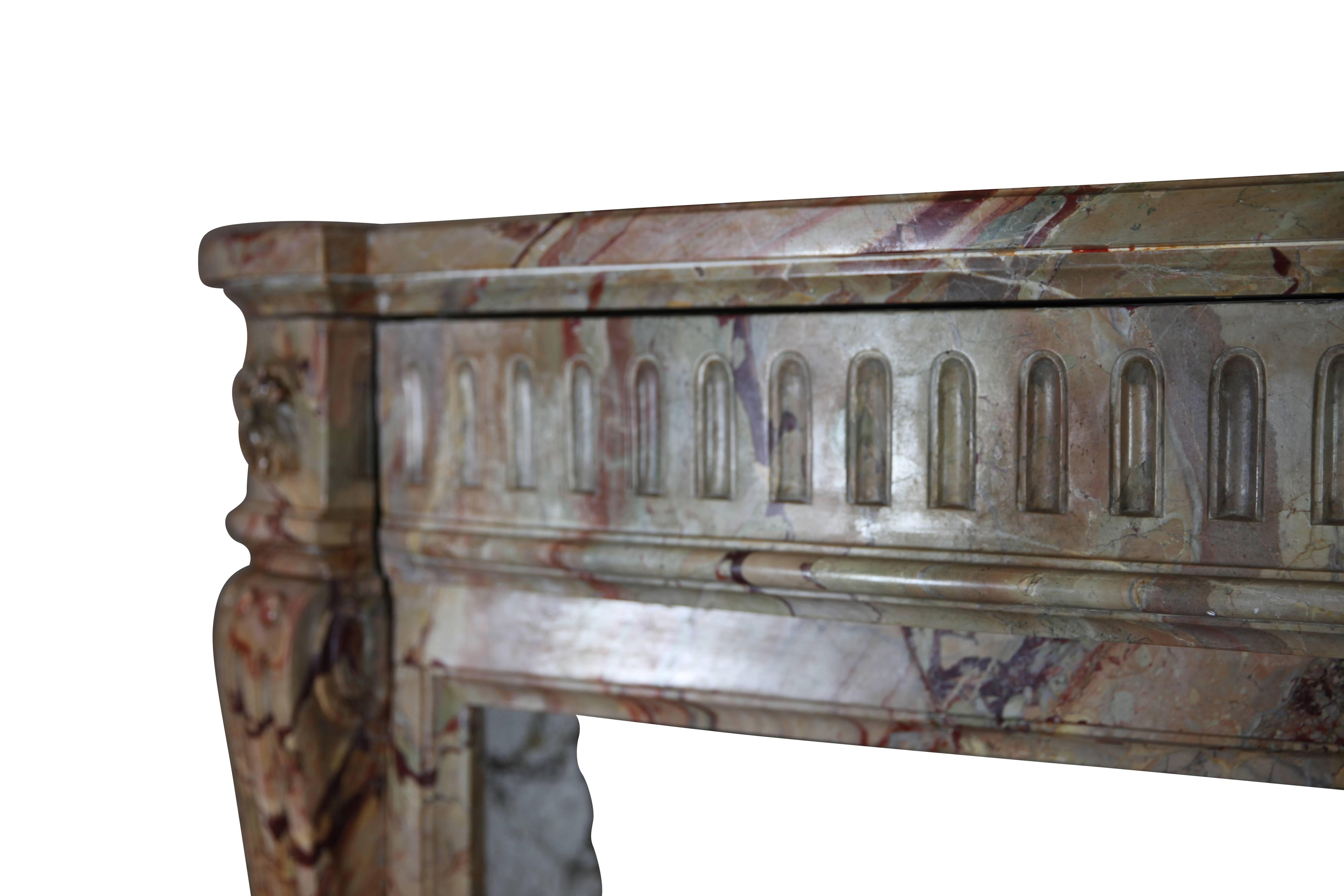 19th Century Original Louis XVI Style Marble Fireplace Mantel In Excellent Condition For Sale In Beervelde, BE