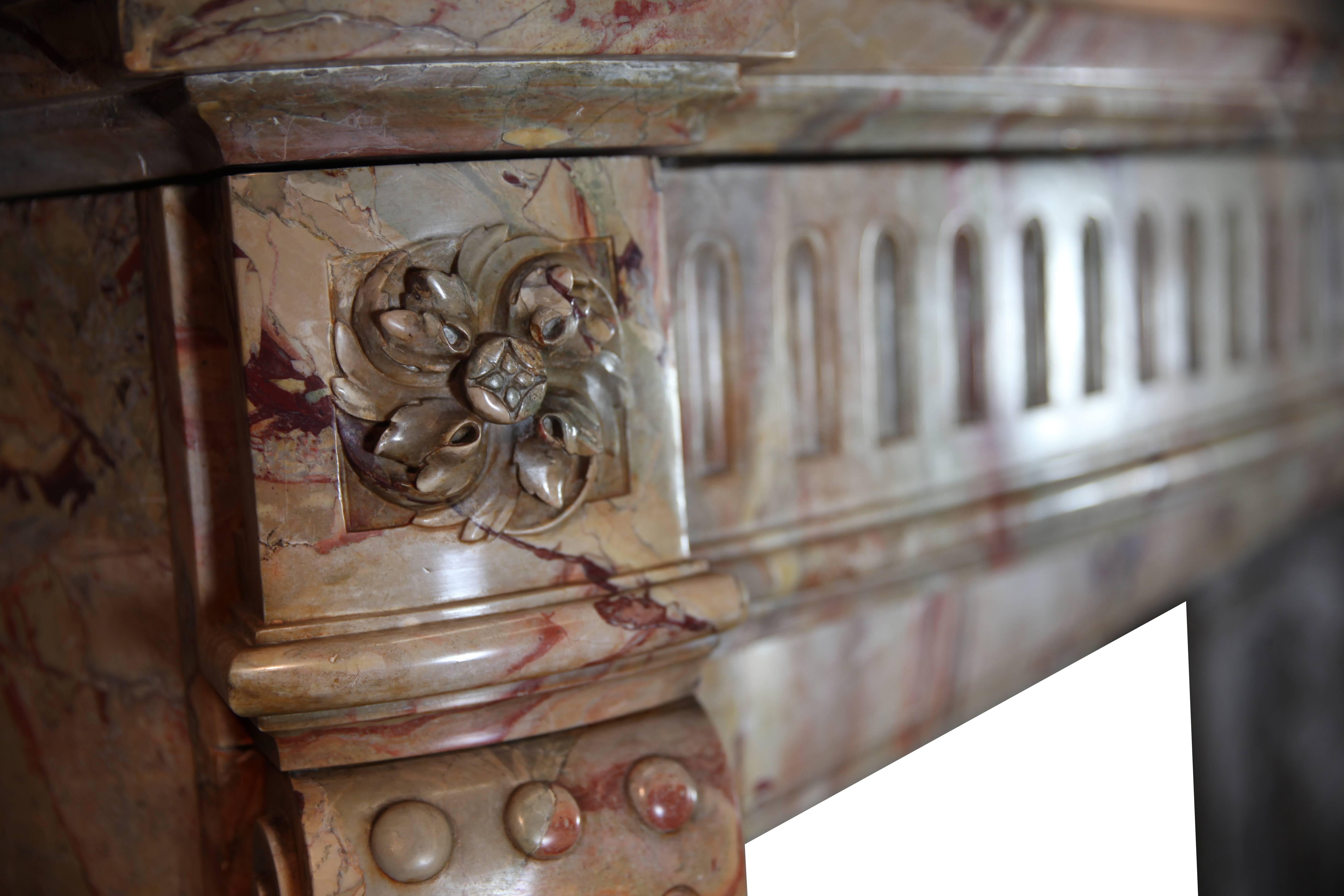 French 19th Century Original Louis XVI Style Marble Fireplace Mantel For Sale