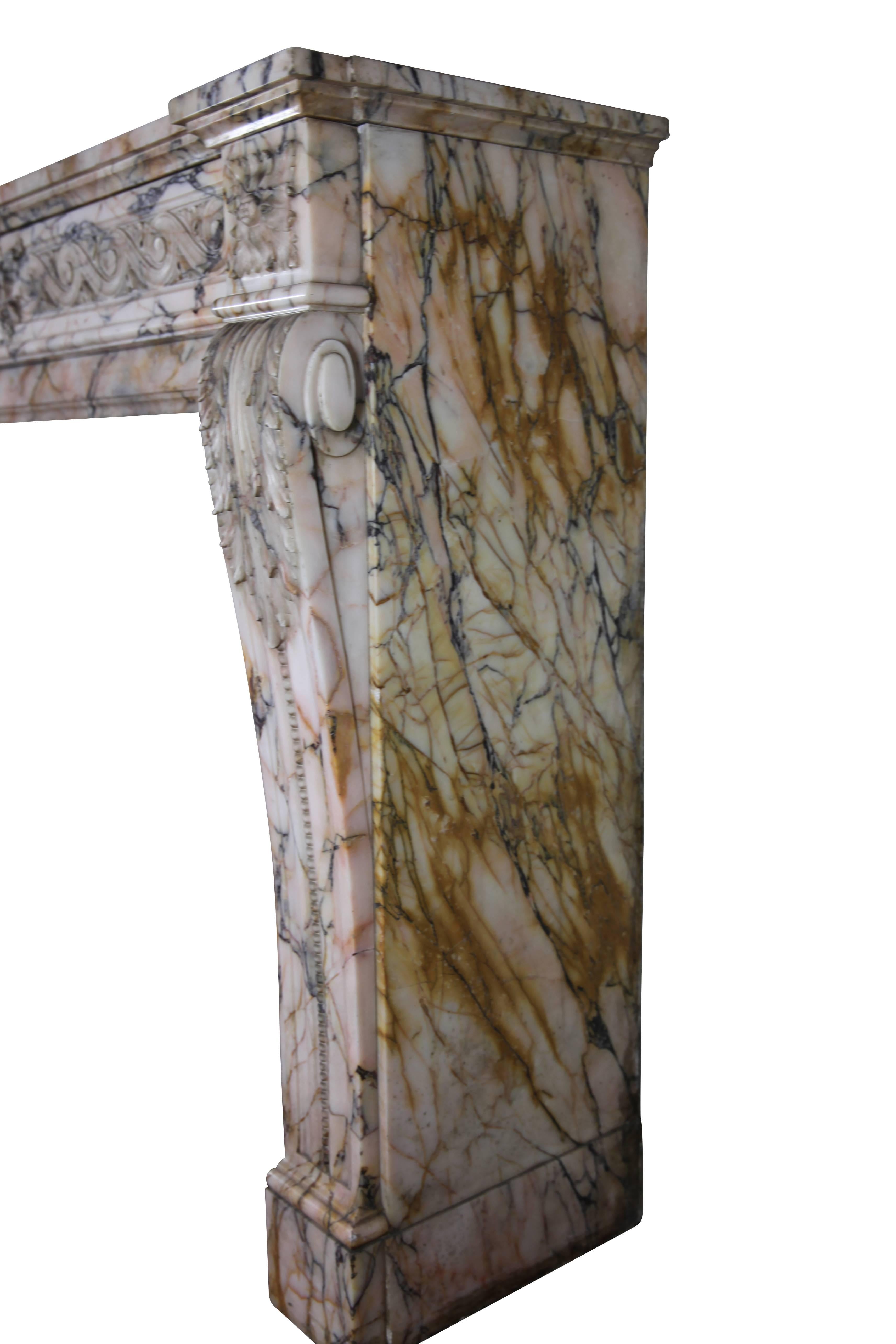 19. Jahrhundert Louis XVI Stil Marmor Original Antike Kamin Kamin Mantel 3