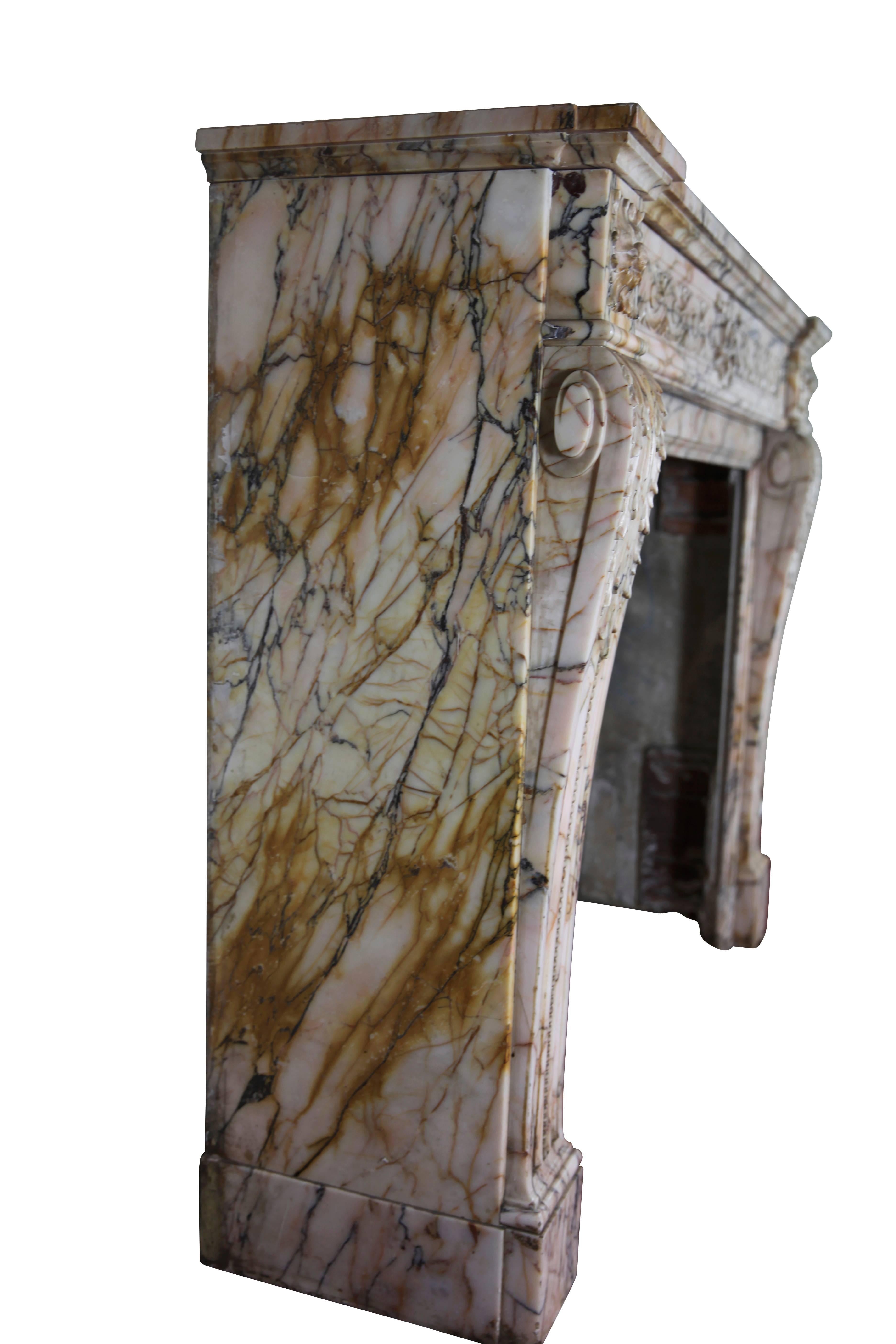 19. Jahrhundert Louis XVI Stil Marmor Original Antike Kamin Kamin Mantel 1