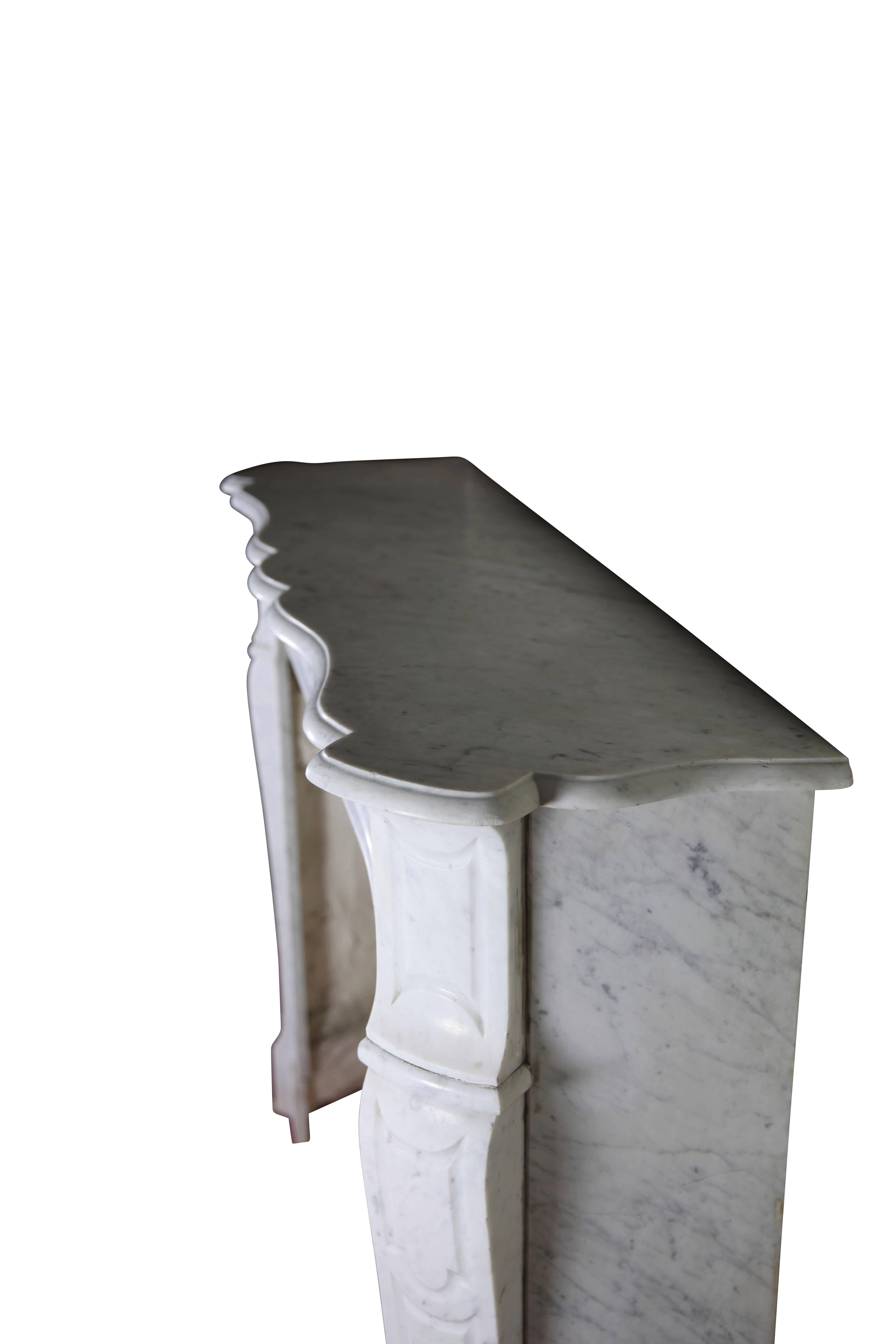 19th Century White Carrara Marble Fireplace Mantel 4