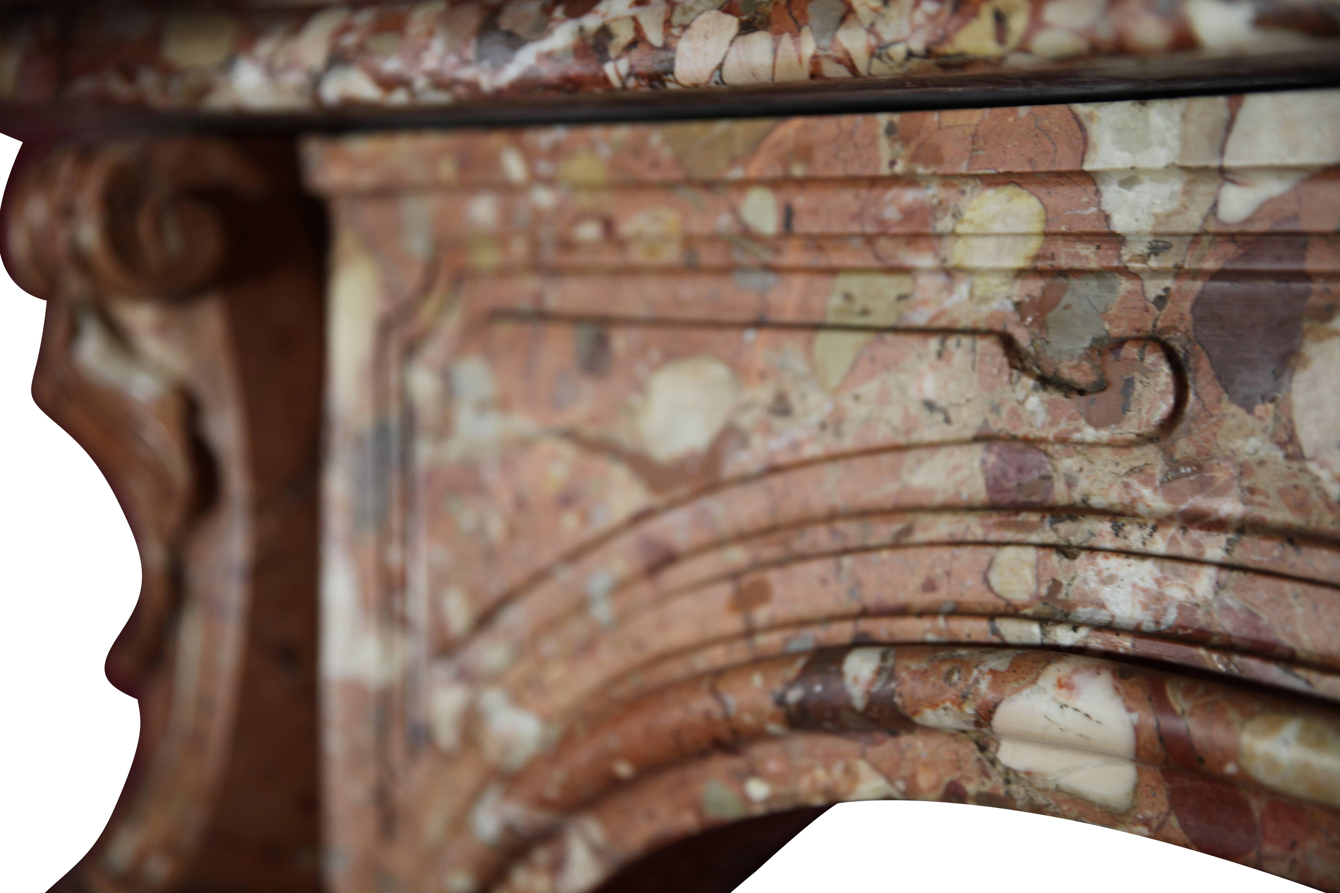 Seltenes Breccia-Marmor-Kamin-Piece aus dem 18. Jahrhundert für Luxury Living im Angebot 2