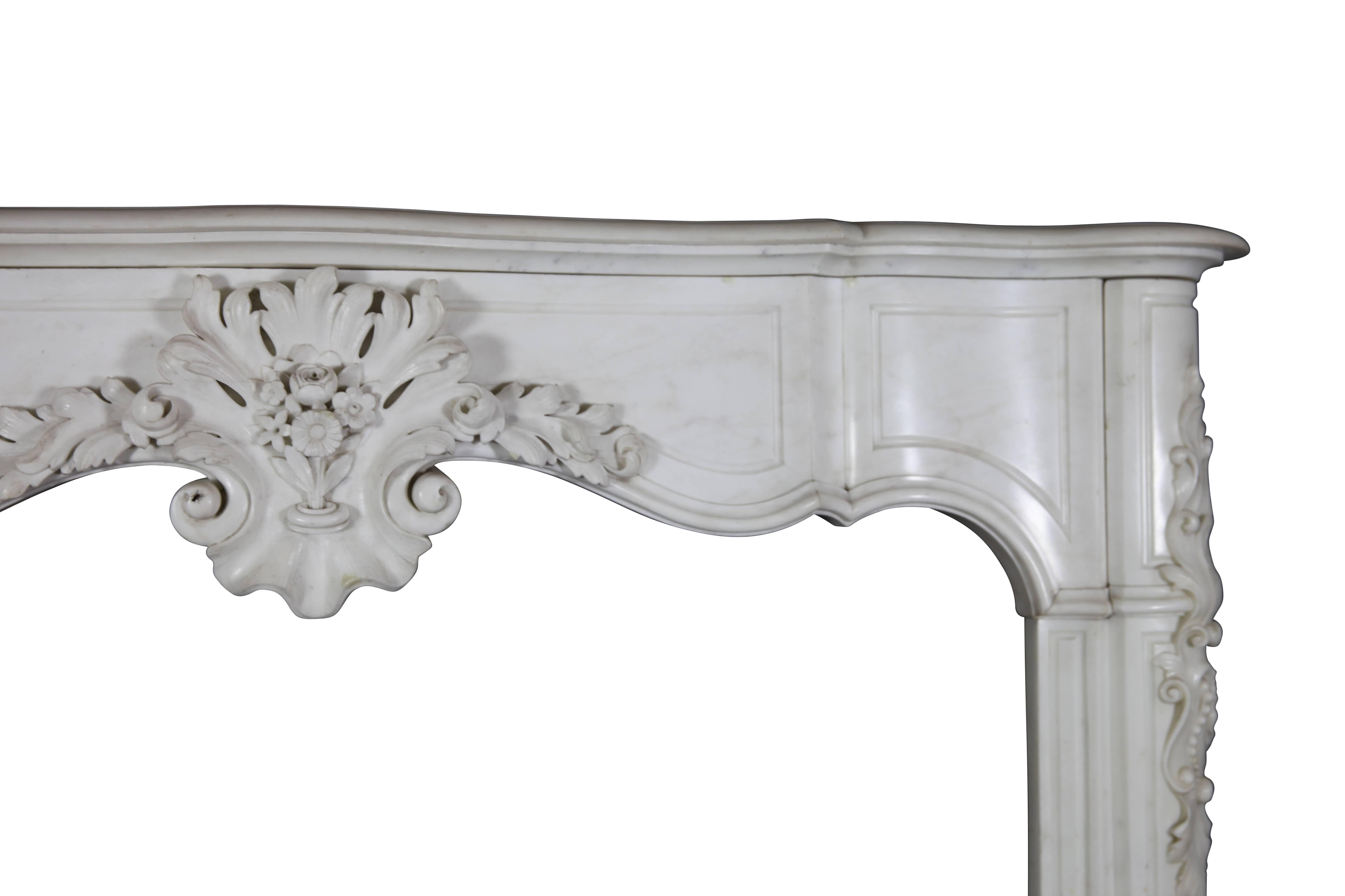 rococo revival regency white marble fireplace