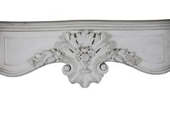 19th Century White Statuary Marble Antique Fireplace Mantel
