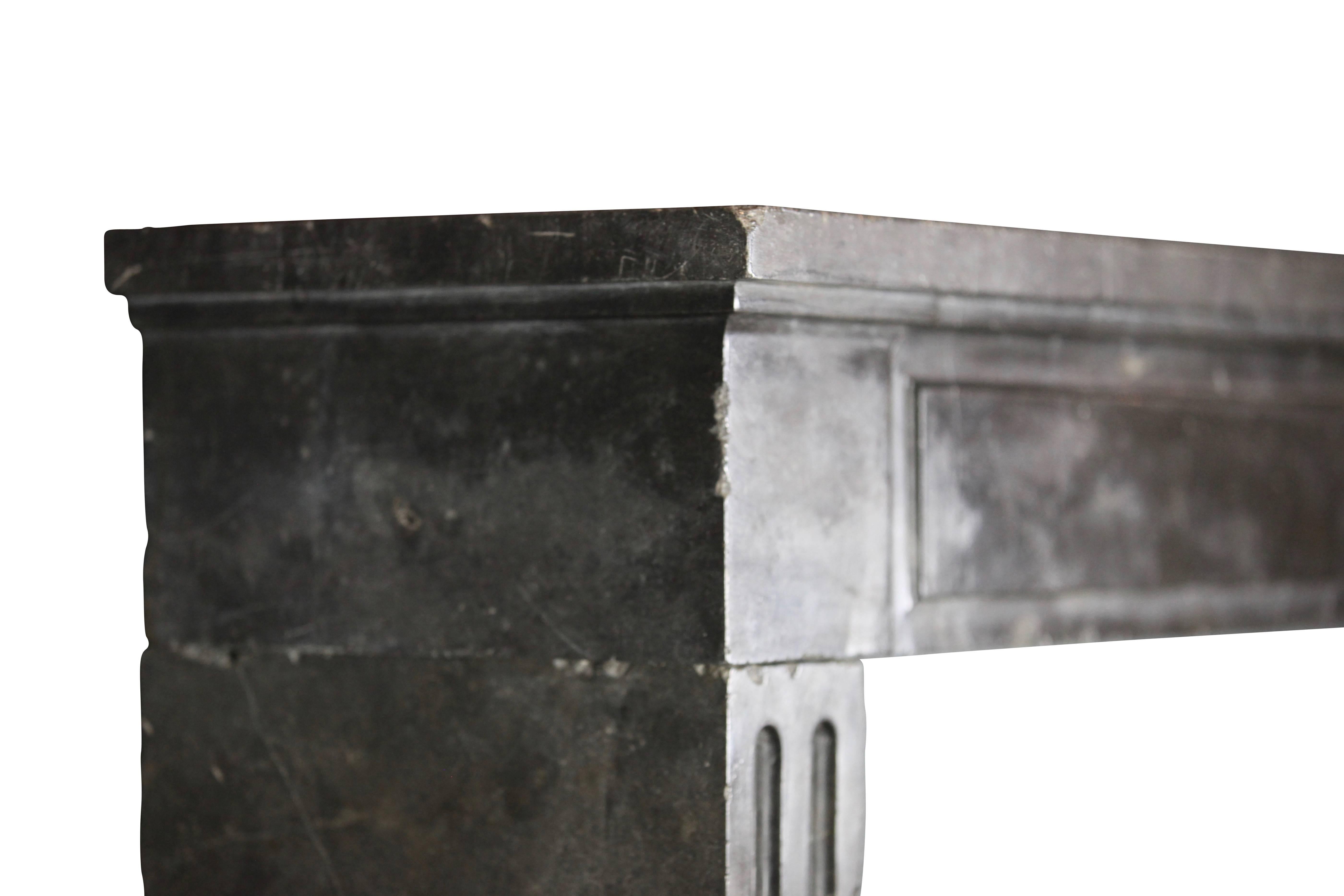 French 18th Century Bleu Grey Stone Fireplace Mantel