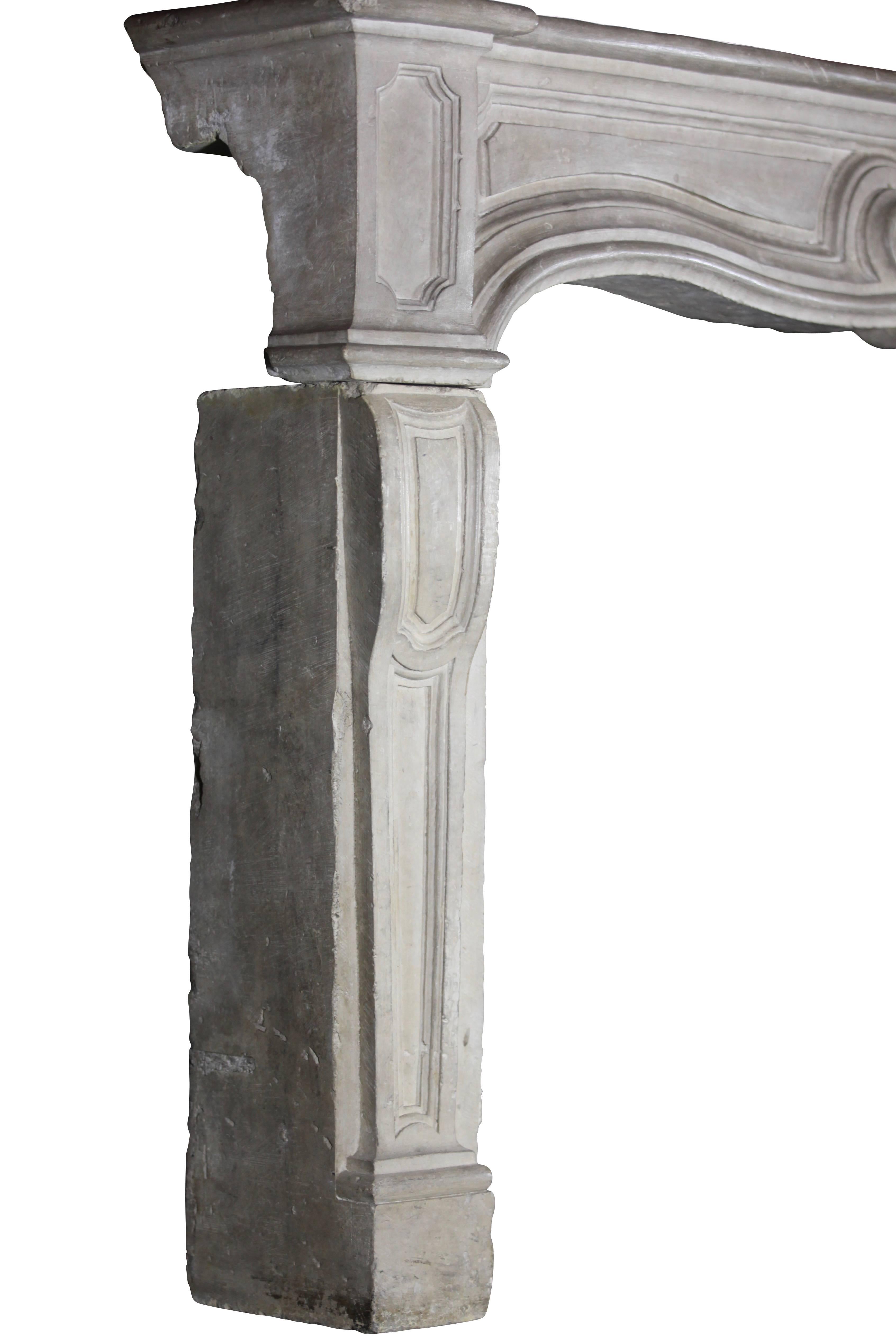 18th Century and Earlier Rare 17th Century Italian Fireplace Surround in Limestone