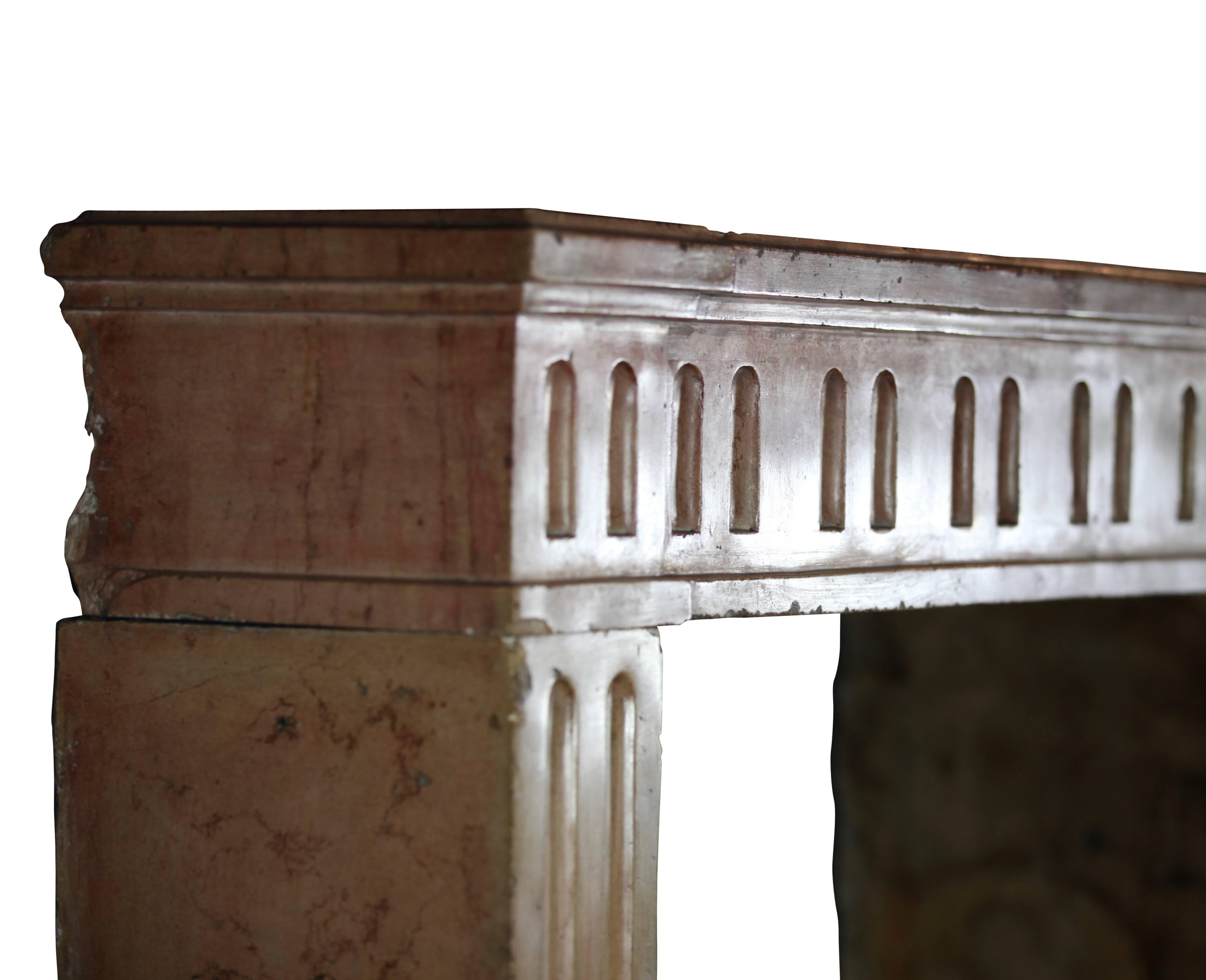 Hand-Carved 18th Century Original Antique Fireplace Mantel For Sale