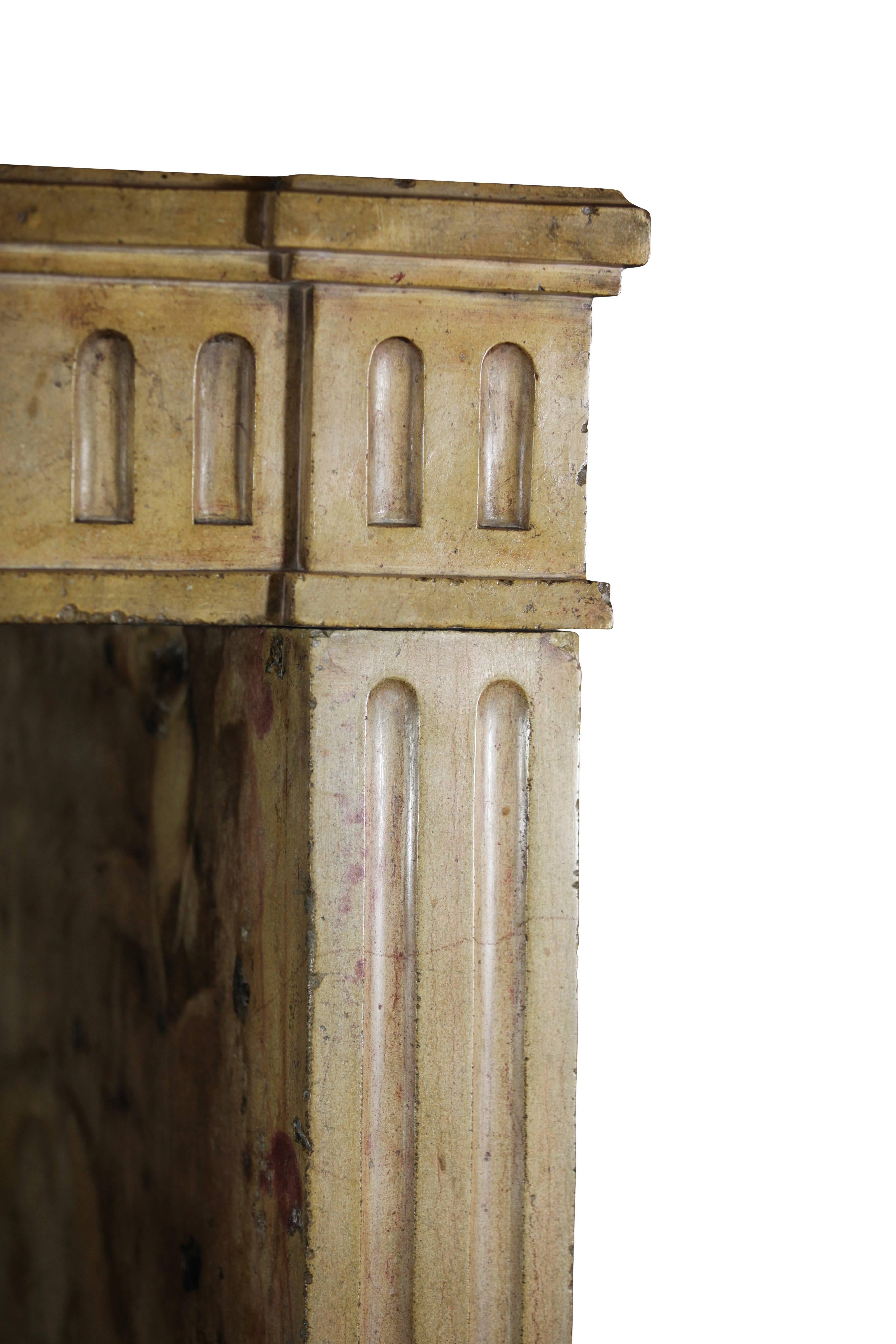 Louis XVI 18th Century Original Antique Fireplace Mantel For Sale