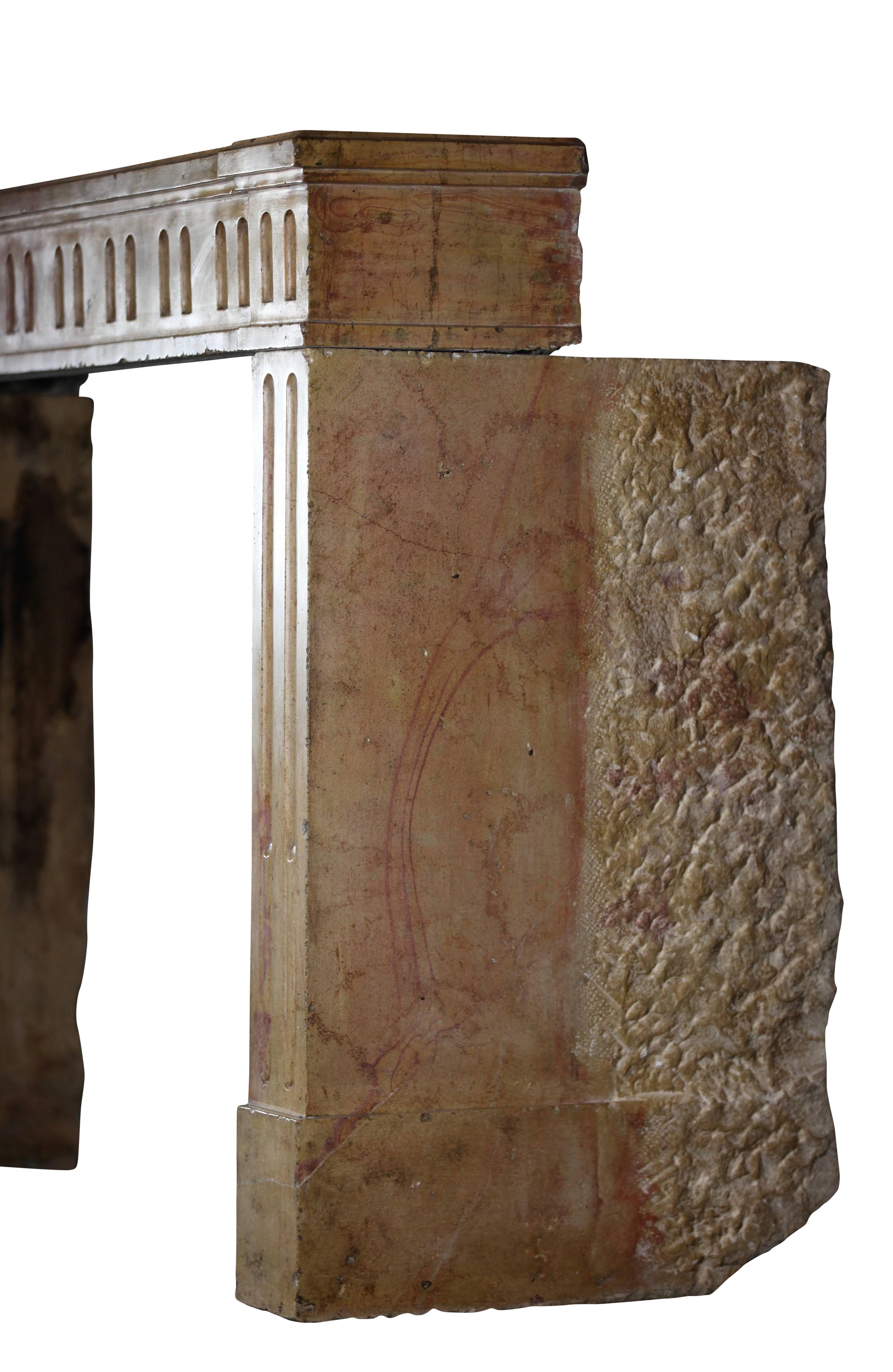 Stone 18th Century Original Antique Fireplace Mantel For Sale