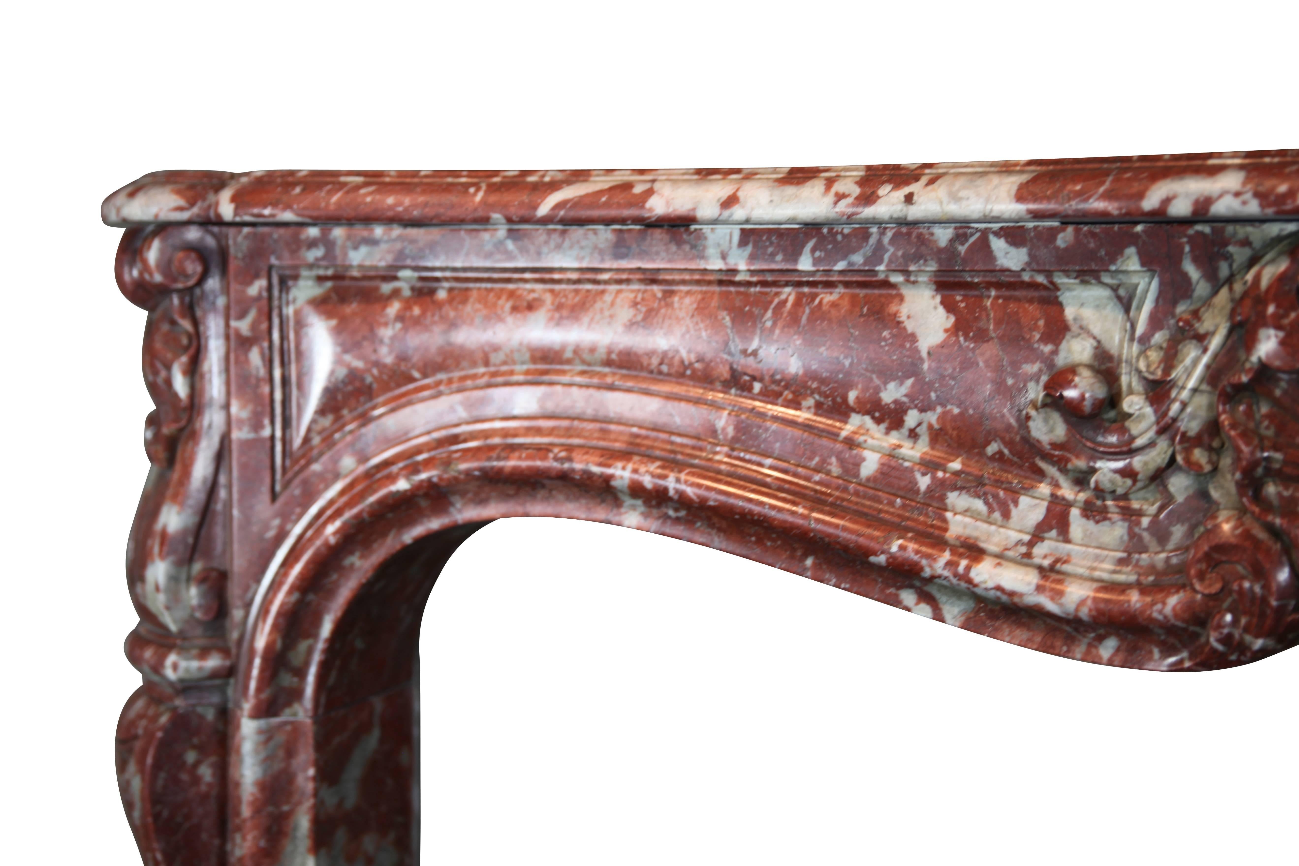 18th Century Original Antique French Marble Fireplace Mantle In Excellent Condition For Sale In Beervelde, BE
