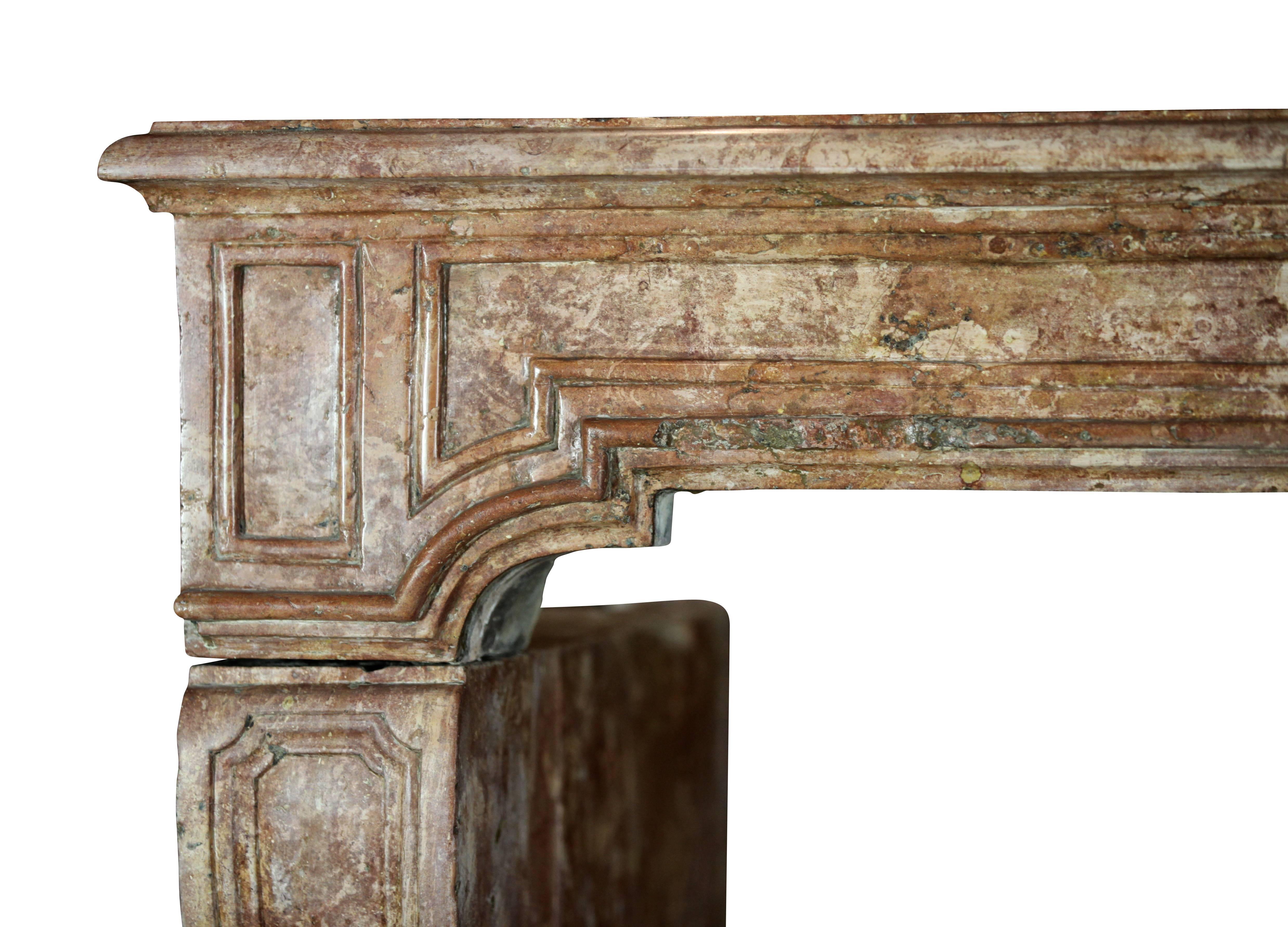 Hand-Carved 18th Century Original Antique Fireplace Mantel For Sale