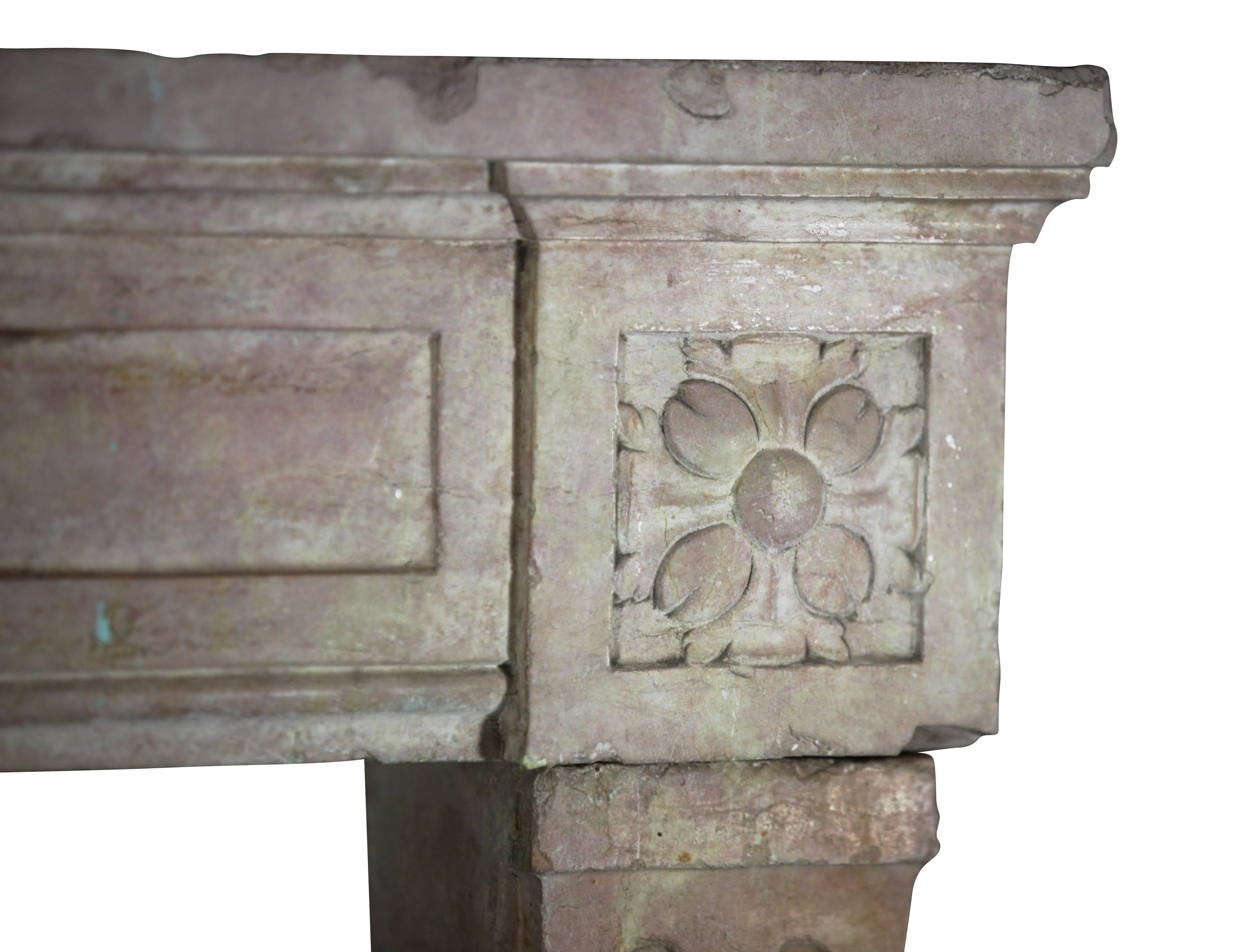 18th Century and Earlier 18th Century Original French Country Fireplace Mantle For Sale