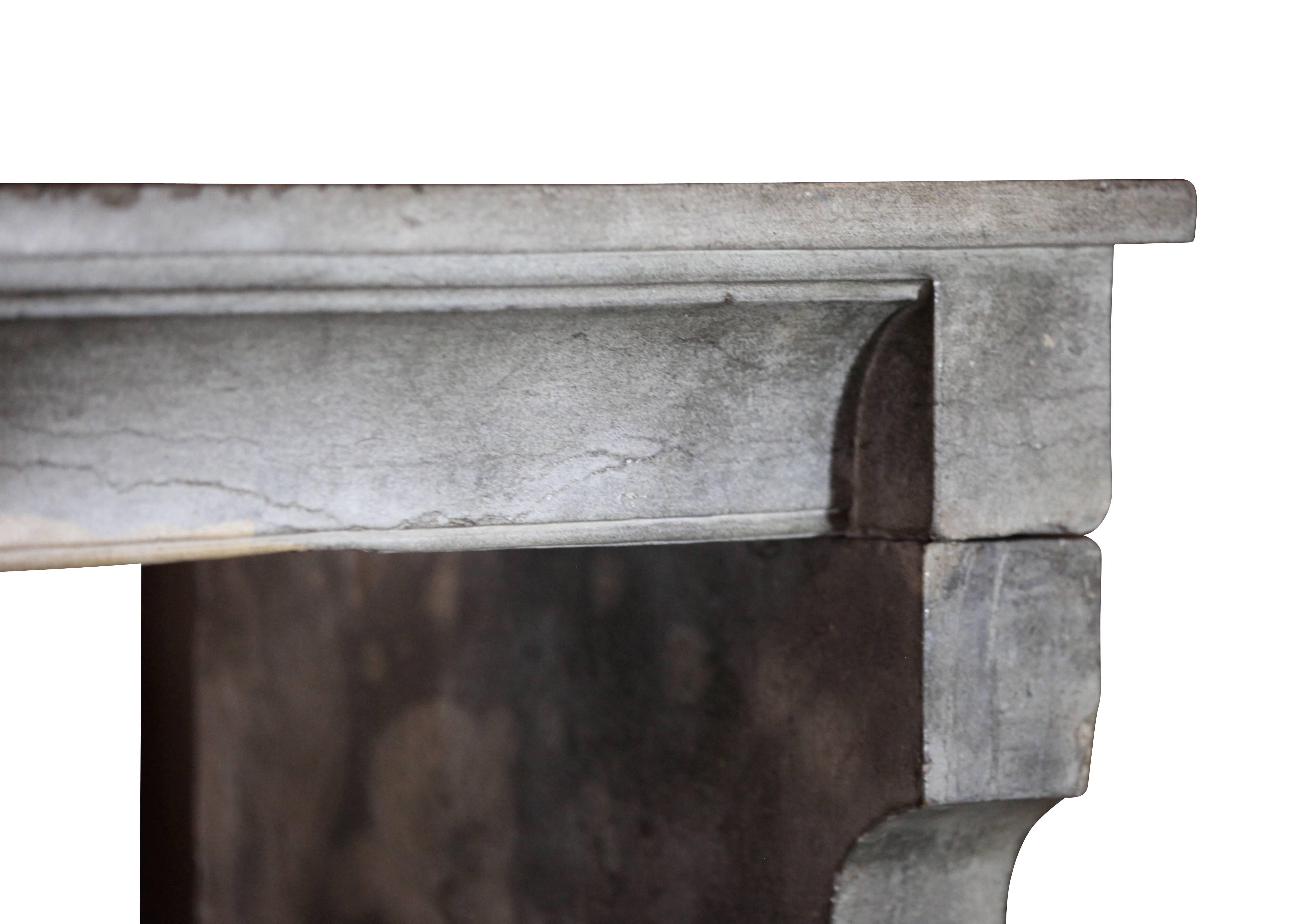 18th Century Original Antique Bicolor Fireplace Surround Extra Wide In Excellent Condition For Sale In Beervelde, BE