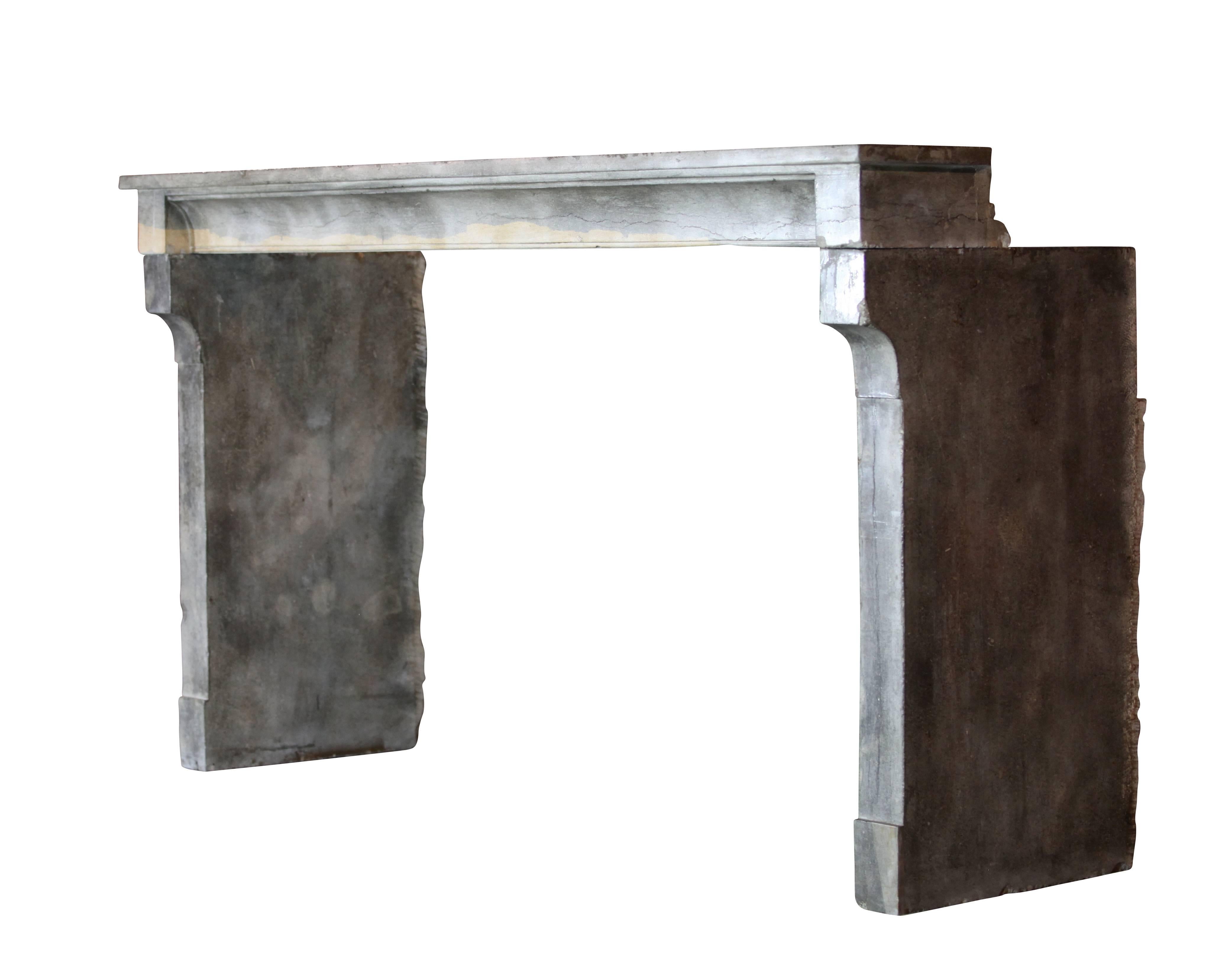 18th Century Original Antique Bicolor Fireplace Surround Extra Wide For Sale 3