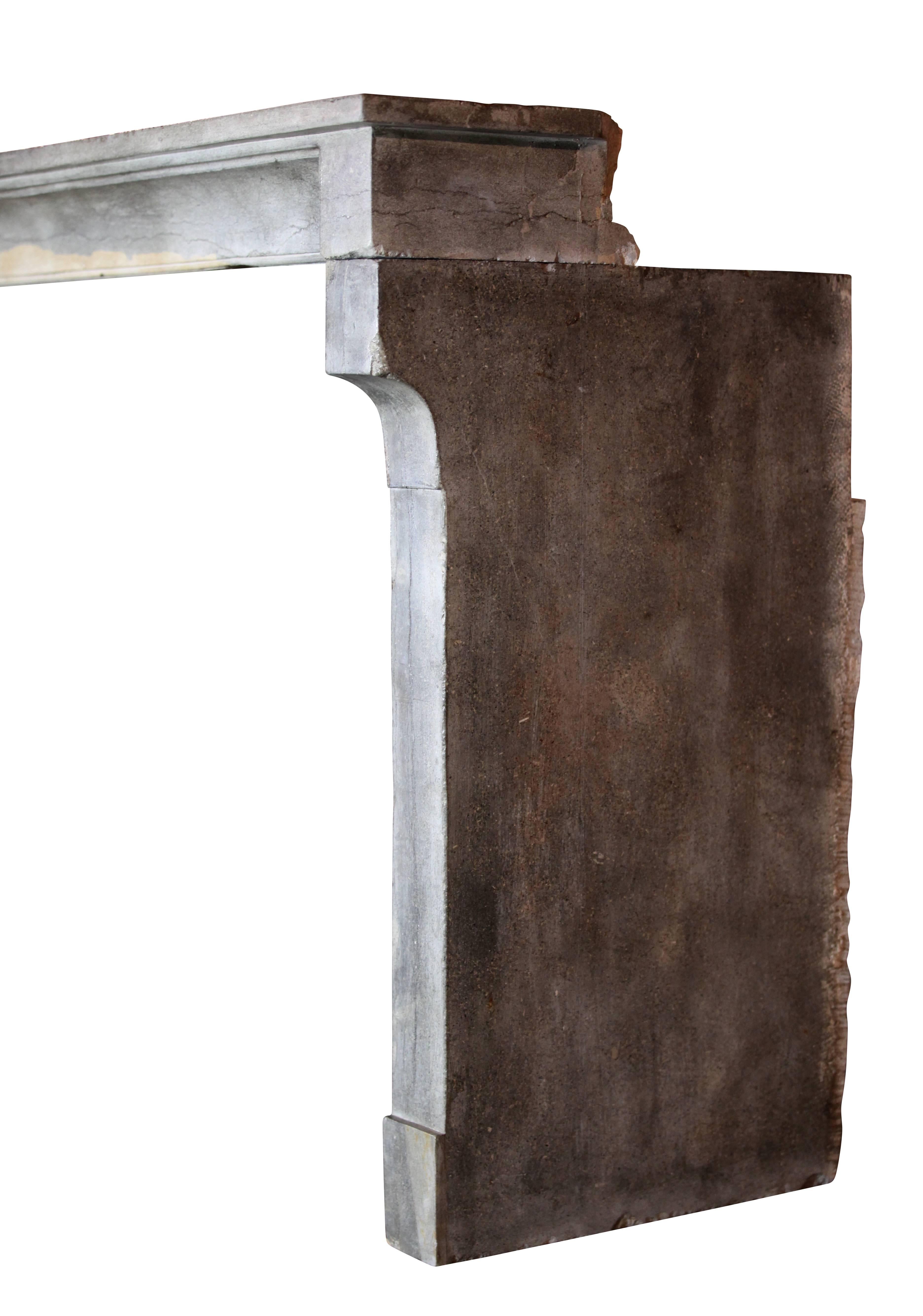 18th Century Original Antique Bicolor Fireplace Surround Extra Wide For Sale 4