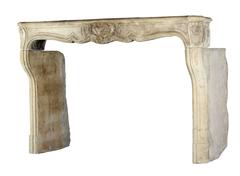 18th Century Original French Country Limestone Mantel