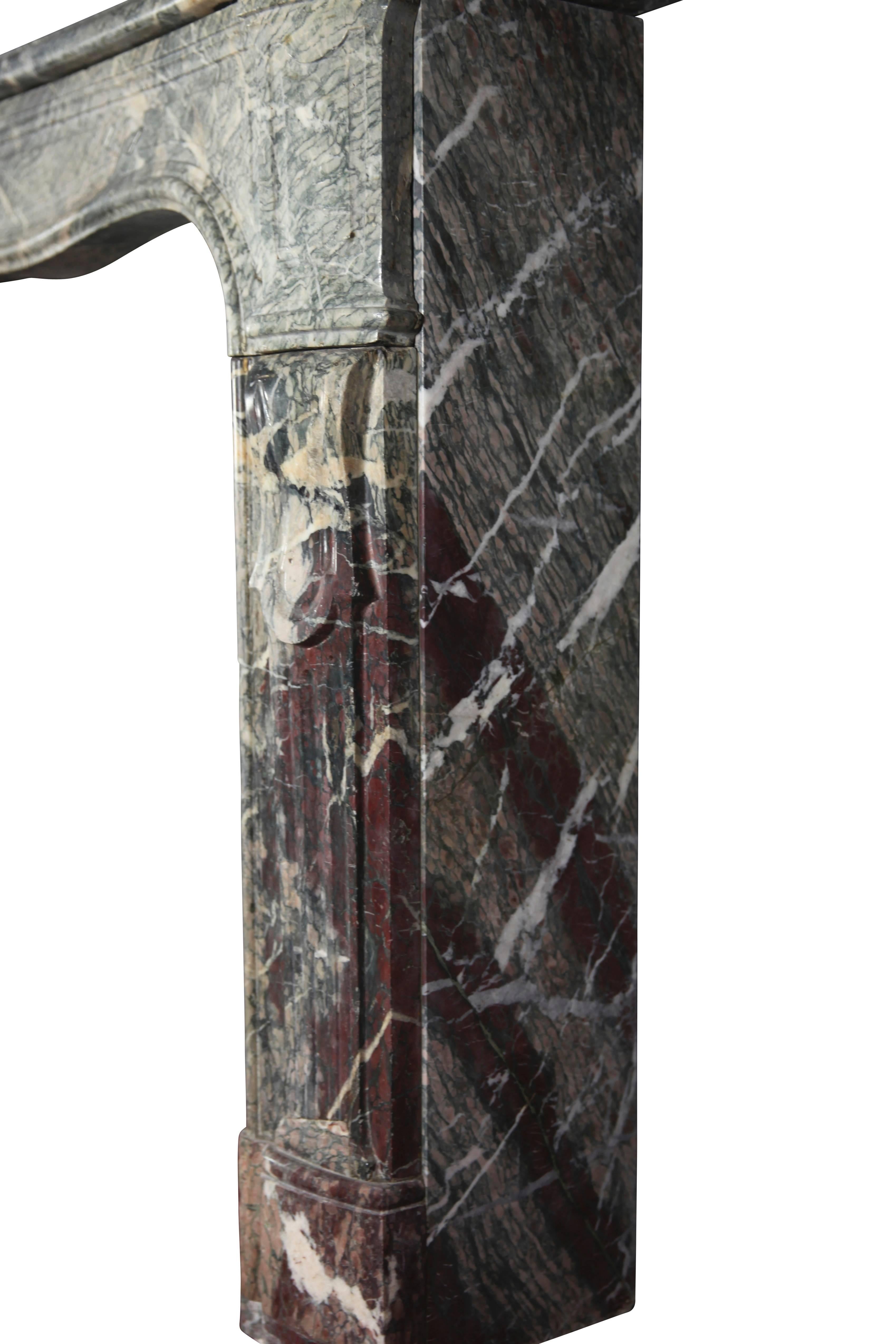 Entorno de Chimenea Antiguo de Mármol de Campanario Francés Multicolor en venta 2