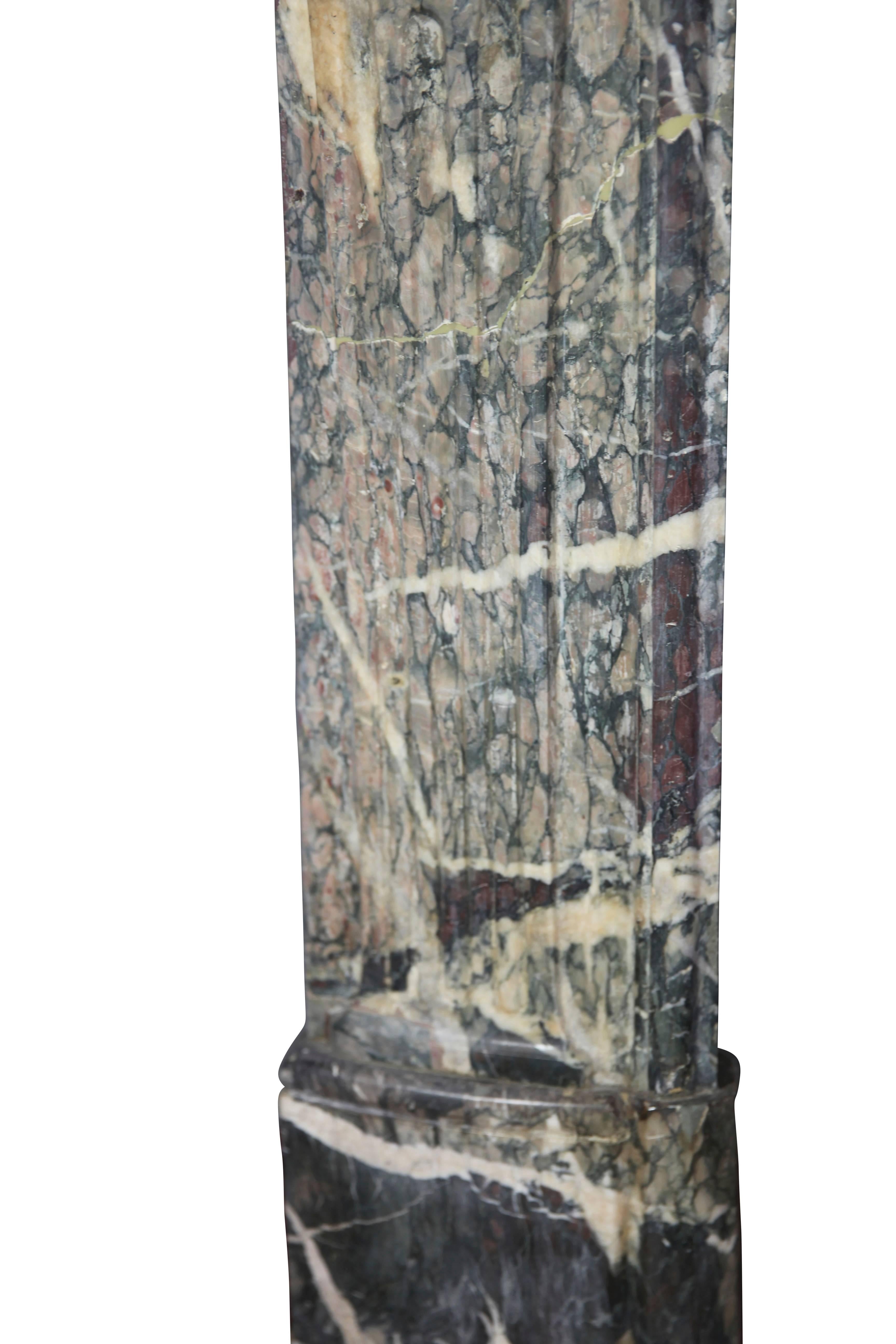 Entorno de Chimenea Antiguo de Mármol de Campanario Francés Multicolor en venta 3