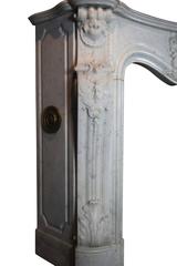 French Grand Interior Antique Fireplace Surround in Carrara White Marble