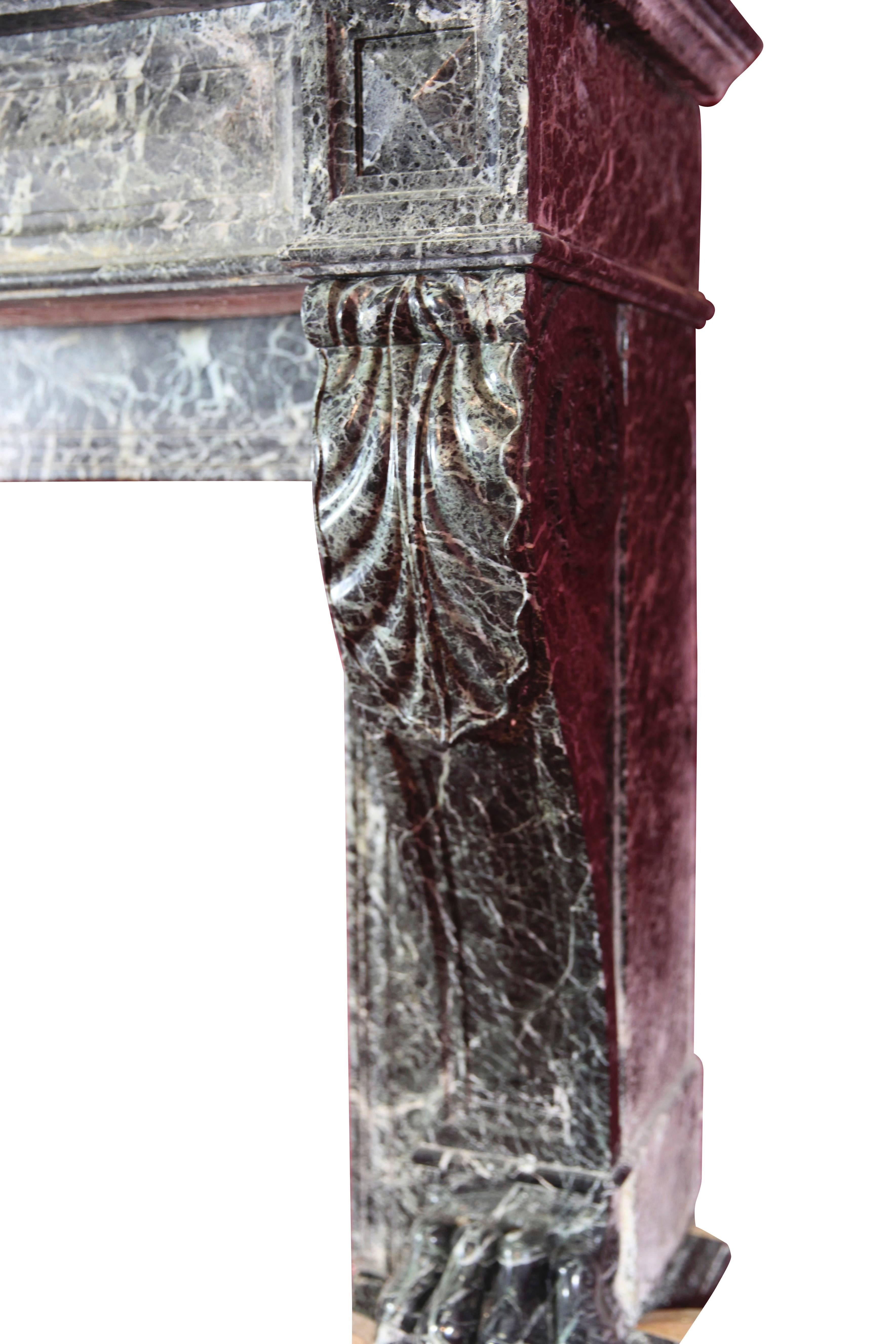 Marble 19th Century Belgian Antique Fireplace Surround For Sale
