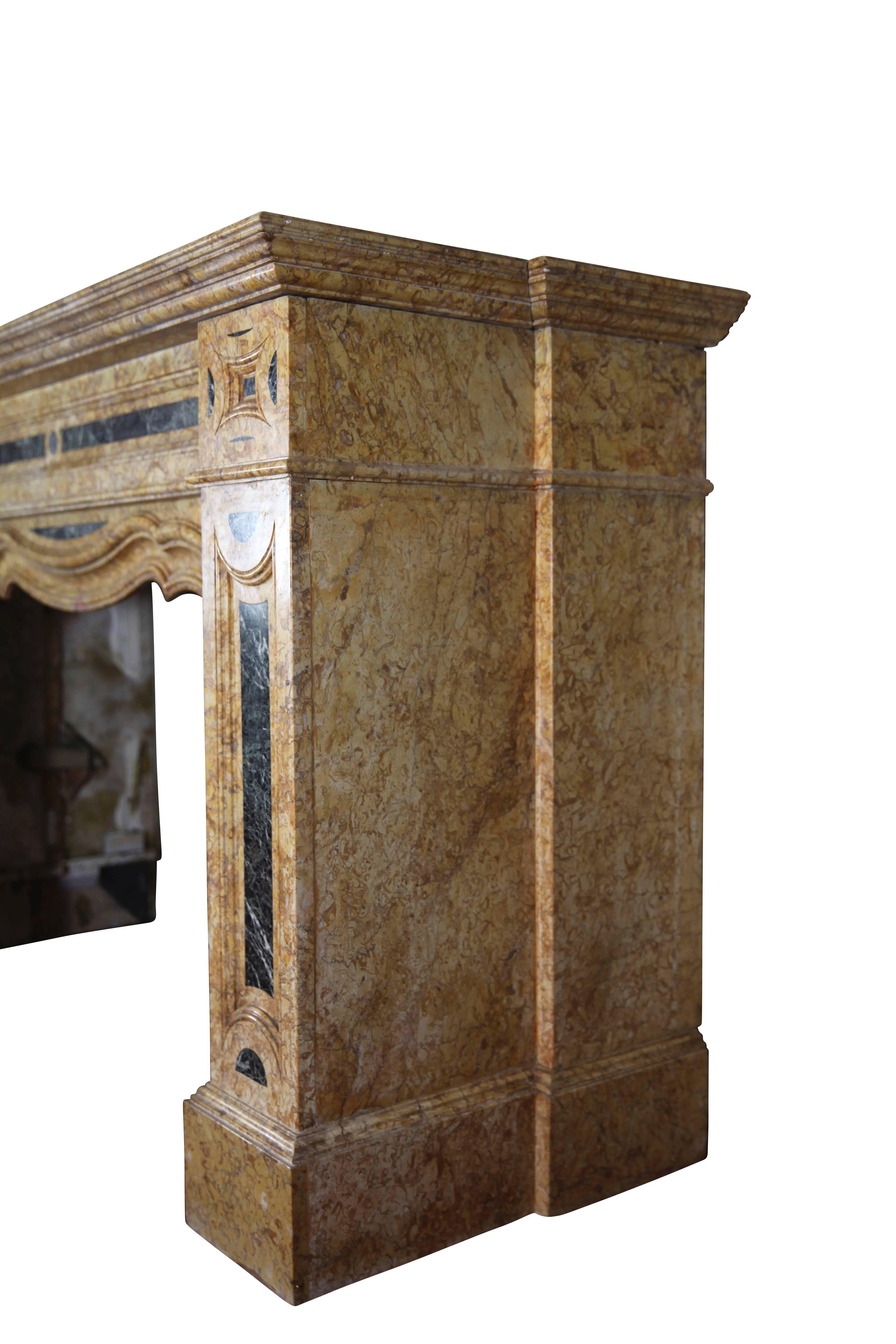 19th Century Original Belgian Antique Fireplace Mantle in Marble 3