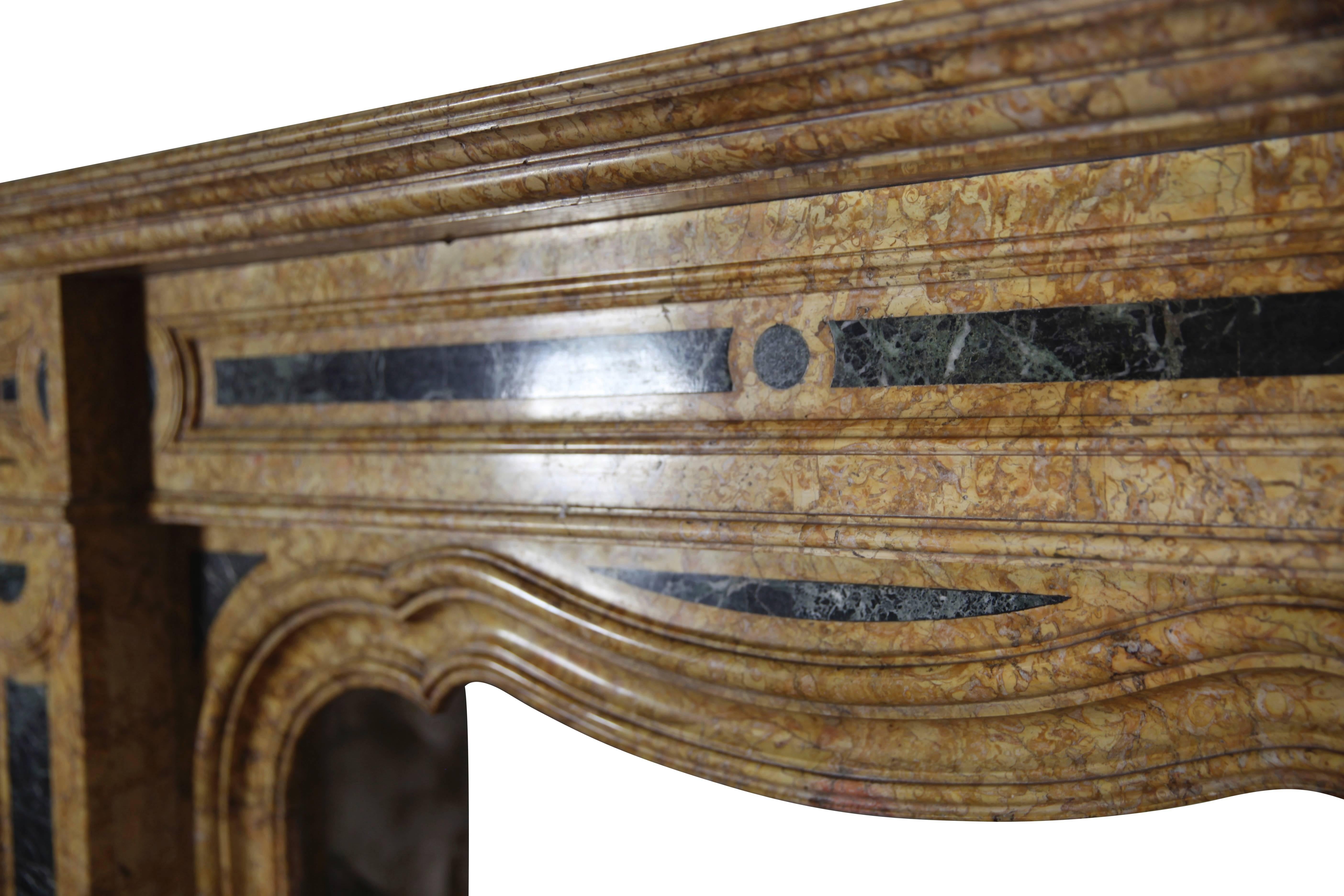 19th Century Original Belgian Antique Fireplace Mantle in Marble 1