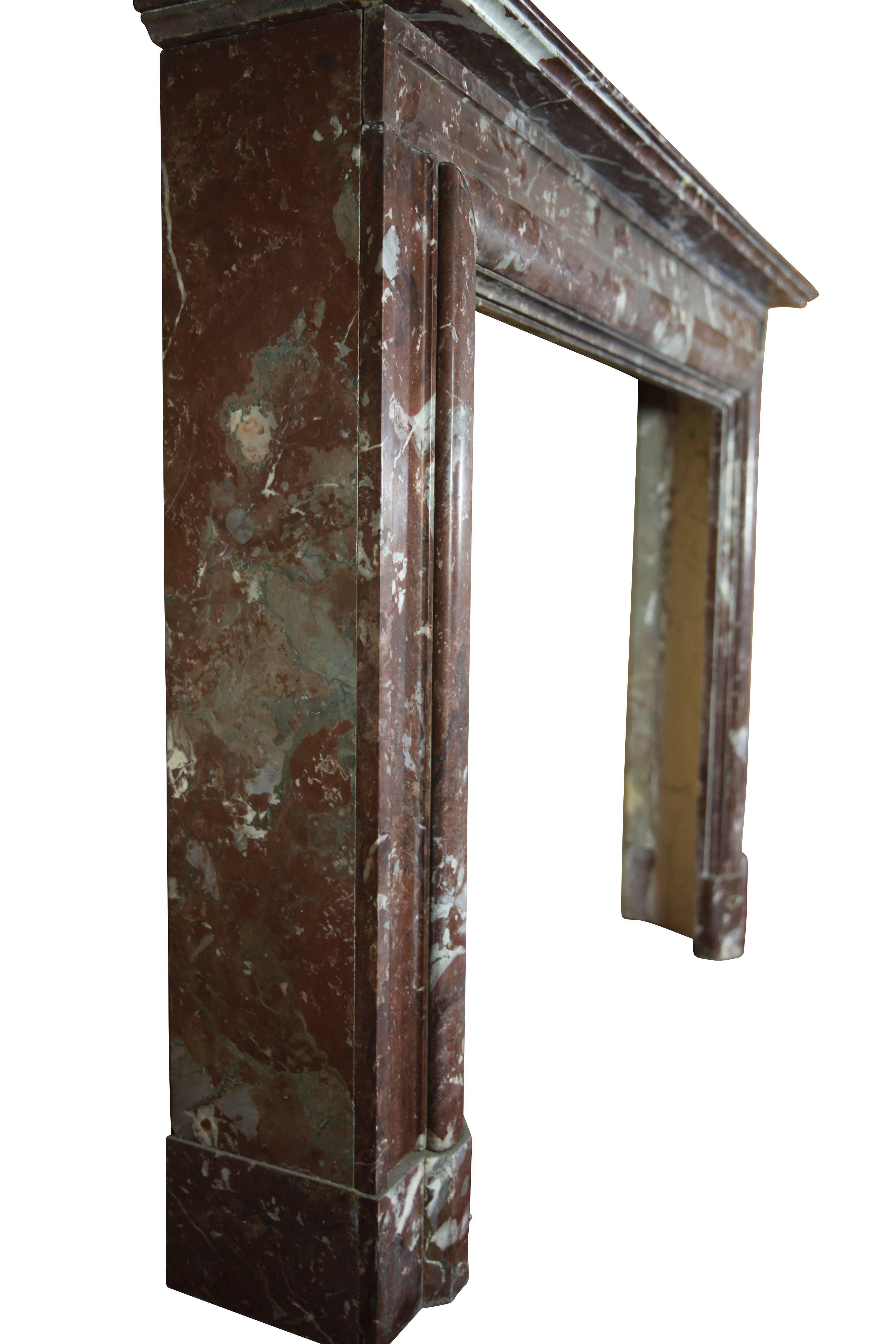 Polished 19th Century Louis XIV Style Antique Fireplace Mantel For Sale