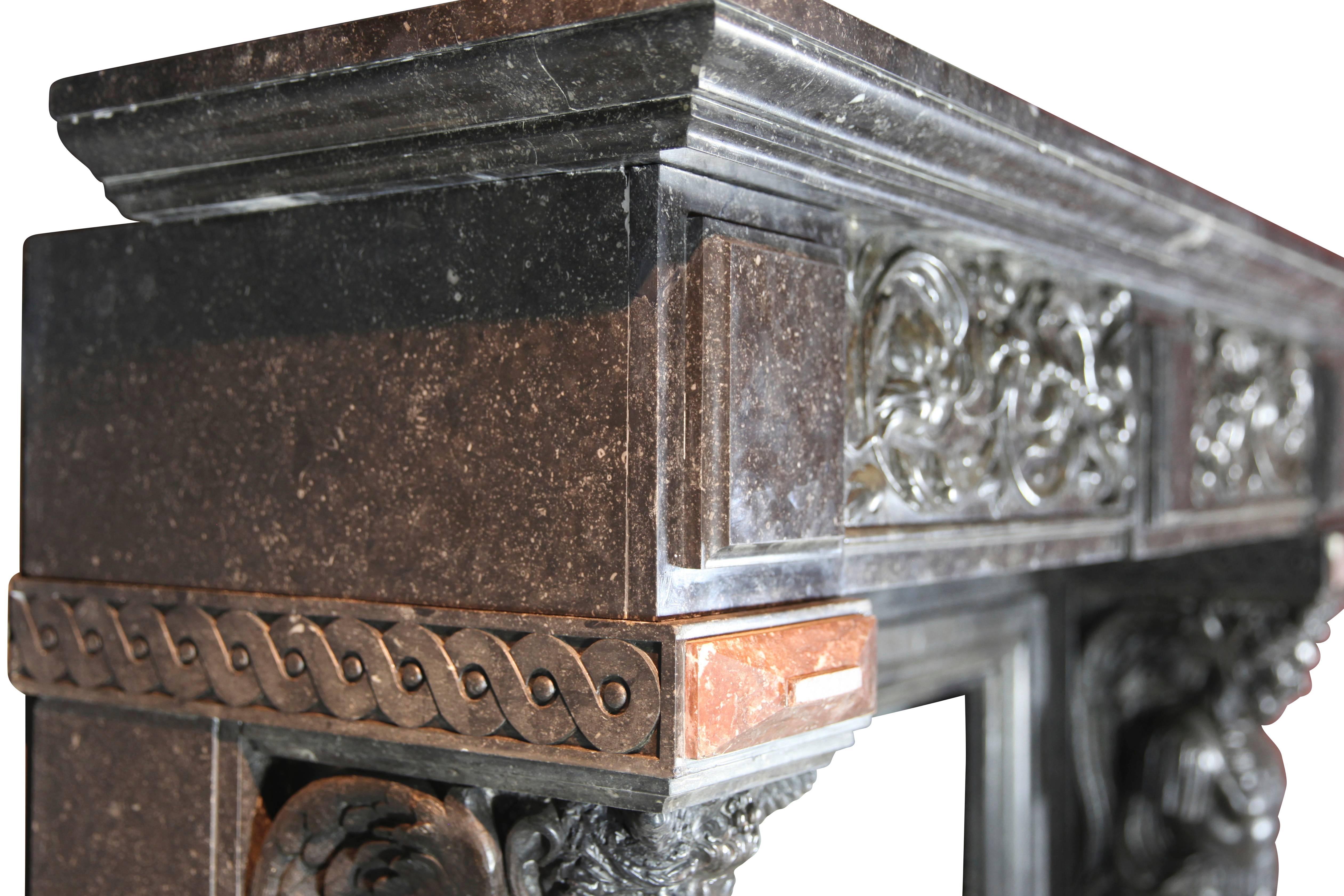 19th Century Belgian Antique Fireplace Mantel For Sale 2