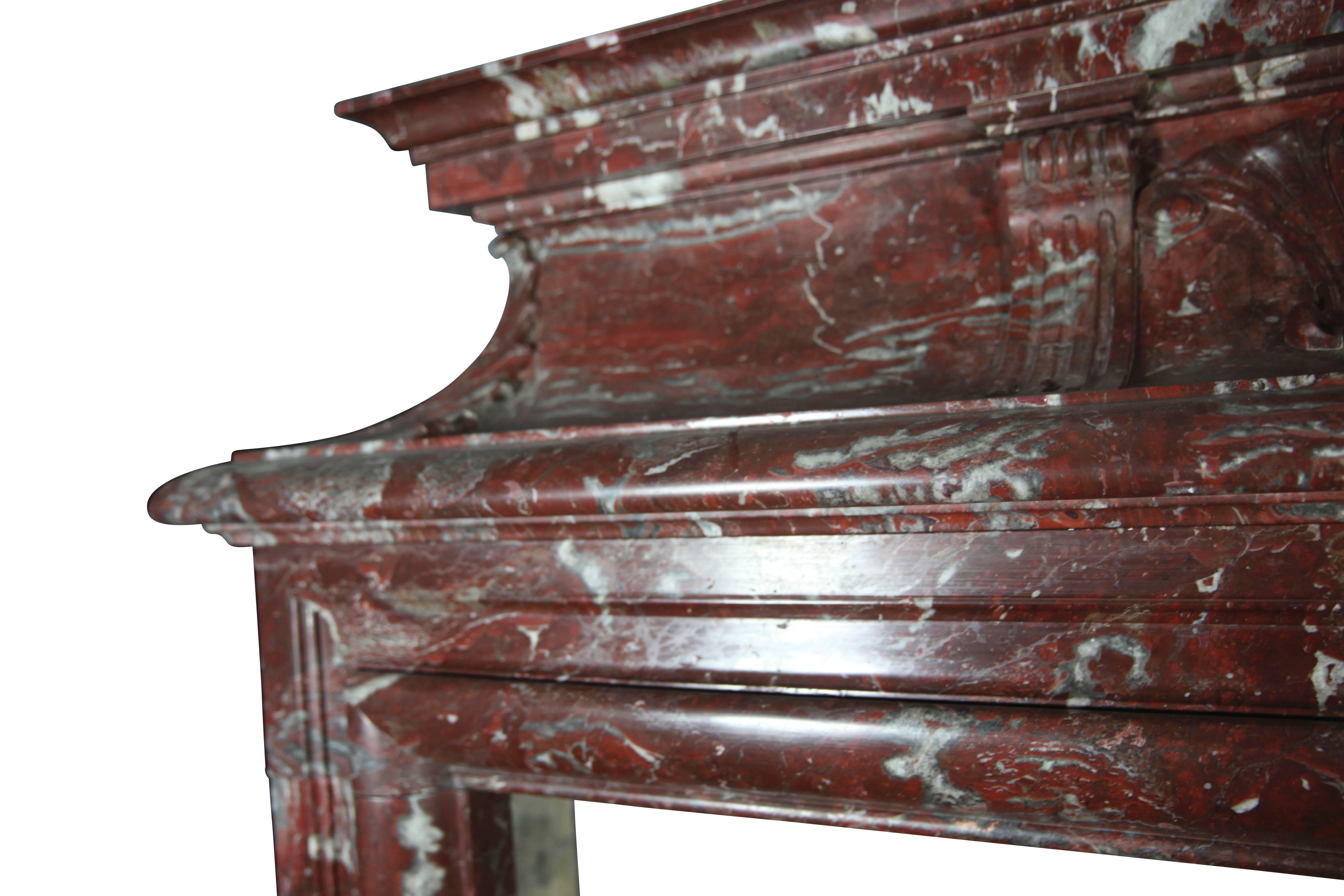 19th Century Fine European Grand Reception Hall Vintage Fireplace Surround in Marble For Sale