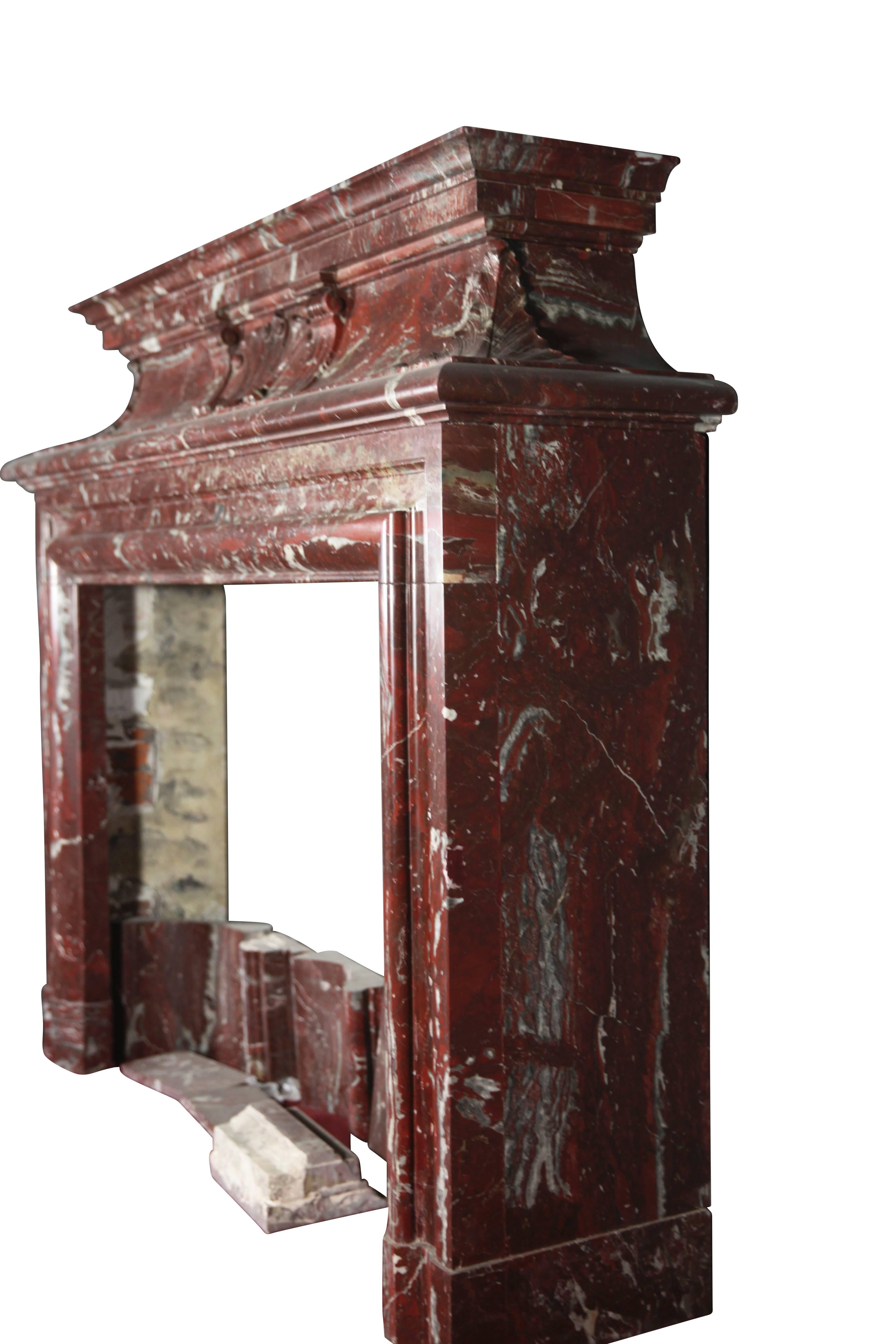 Fine European Grand Reception Hall Vintage Fireplace Surround in Marble For Sale 4